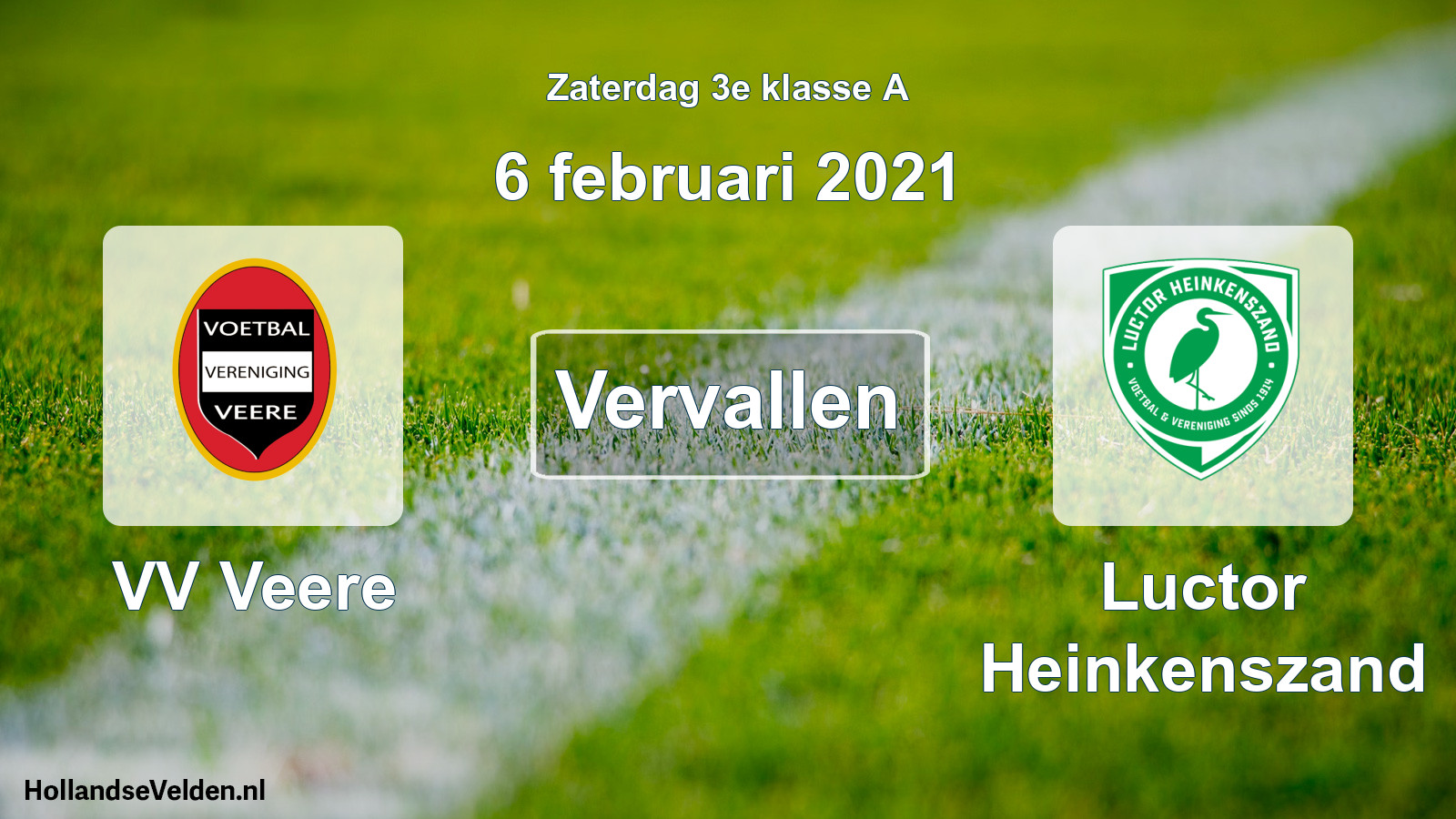 Scheduled Match: VV Veere - Luctor Heinkenszand (6 February 2021)