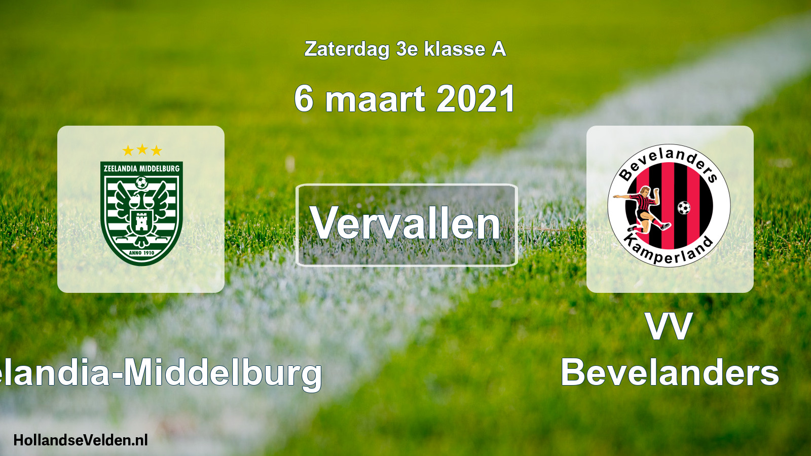 Scheduled Match: Zeelandia-Middelburg - VV Bevelanders (6 March 2021)