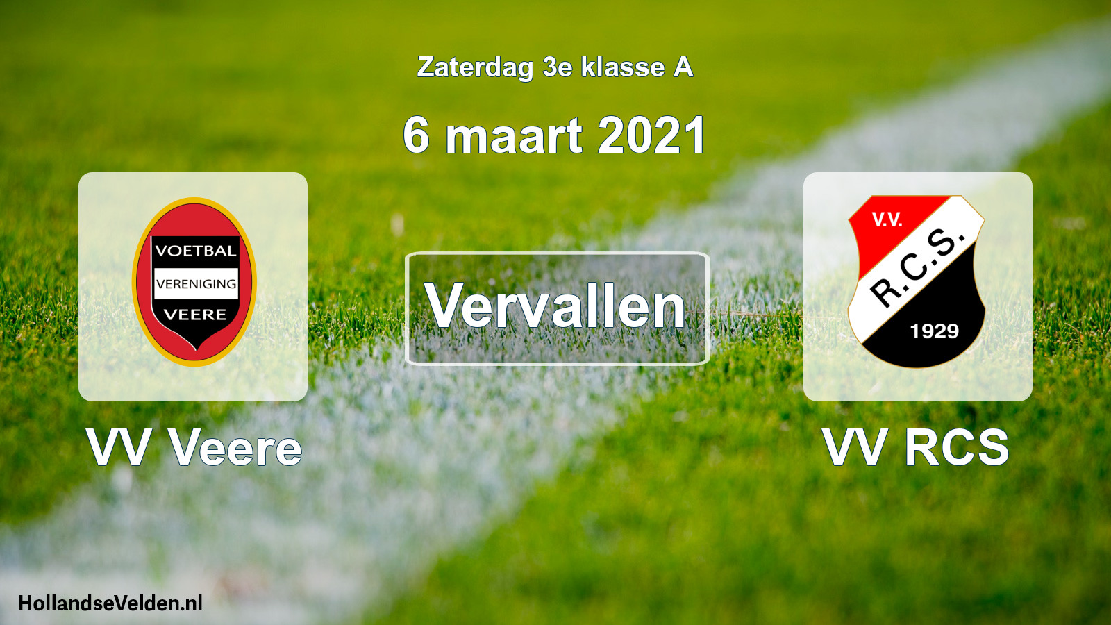 Scheduled Match: VV Veere - VV RCS (6 March 2021)