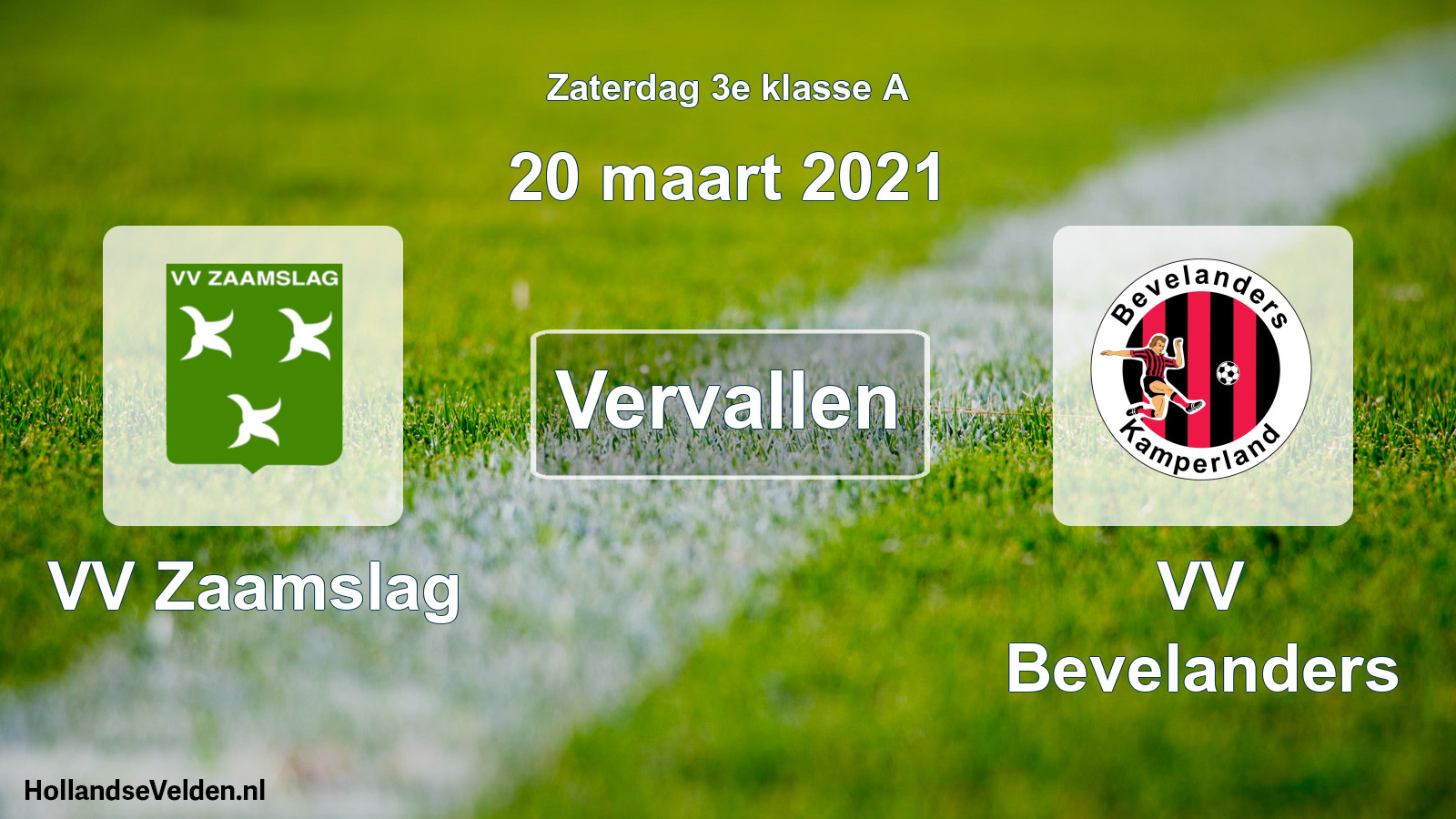 Scheduled Match: VV Zaamslag - VV Bevelanders (20 March 2021)