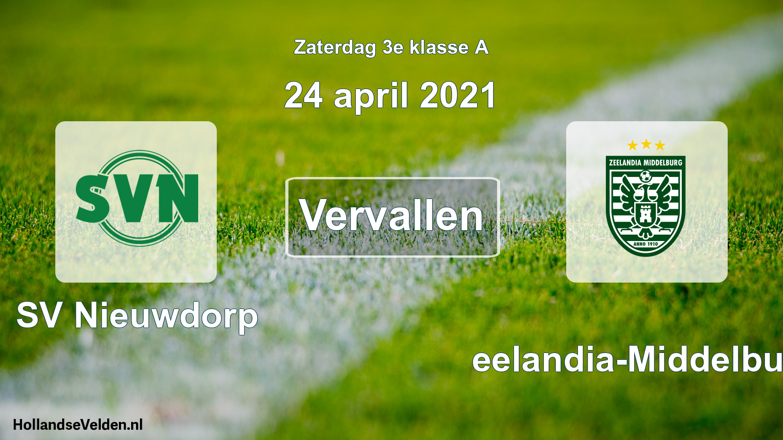 Scheduled Match: SV Nieuwdorp - Zeelandia-Middelburg (24 April 2021)