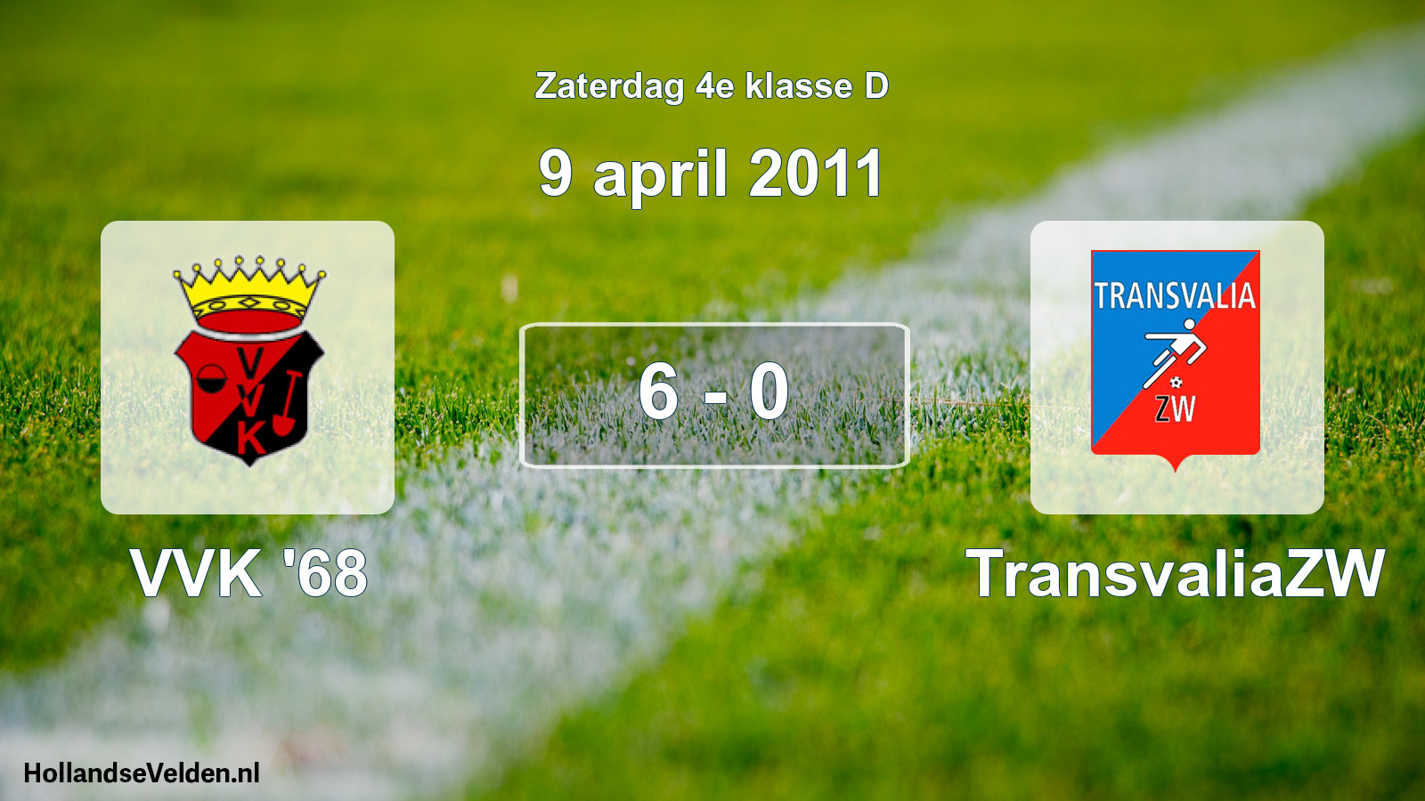 Total number of matches played: VVK '68 - TransvaliaZW 6 - 0 (9 April 2011)
