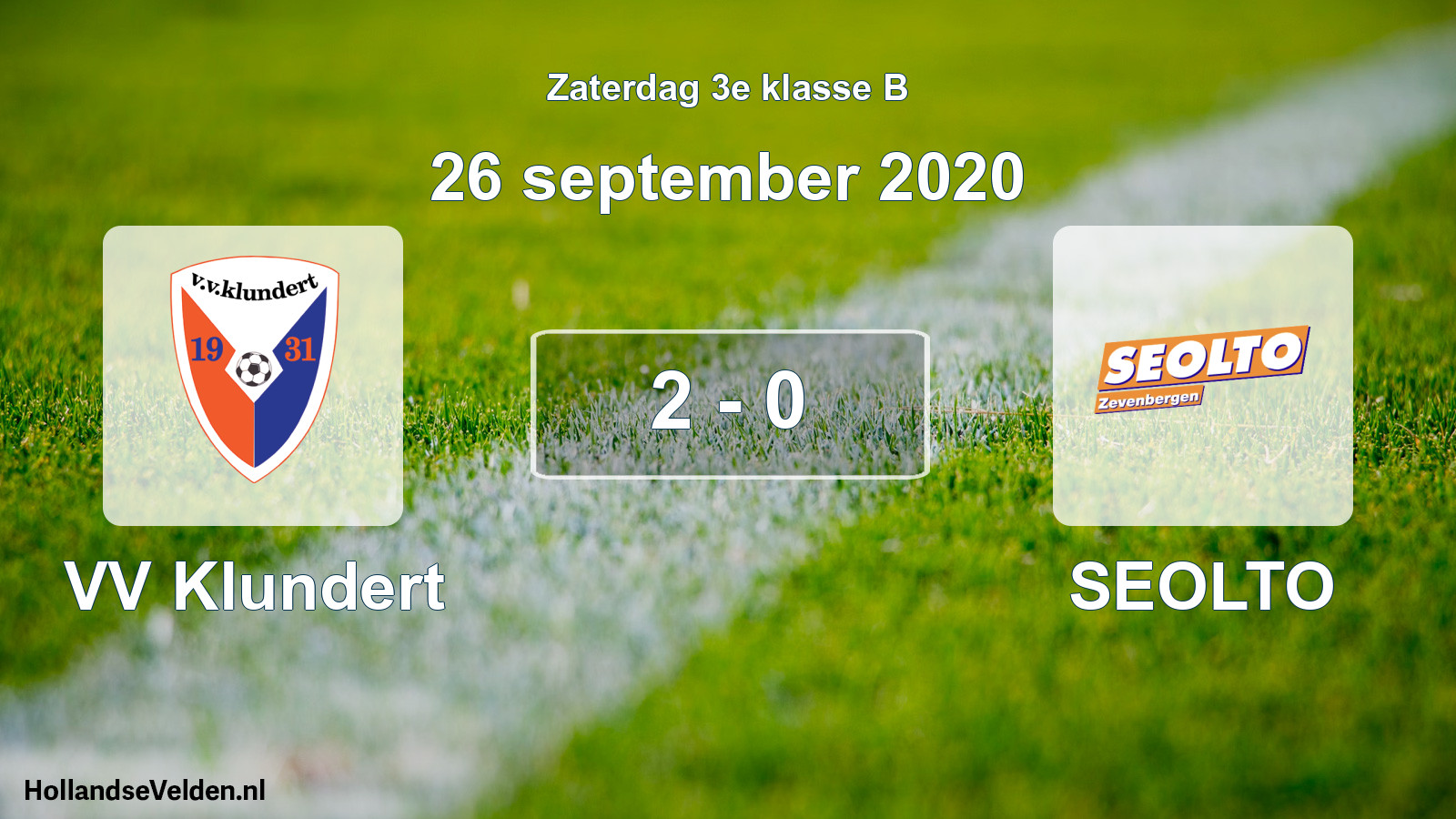 Total number of matches played: VV Klundert - SEOLTO 2 - 0 (26 September 2020)