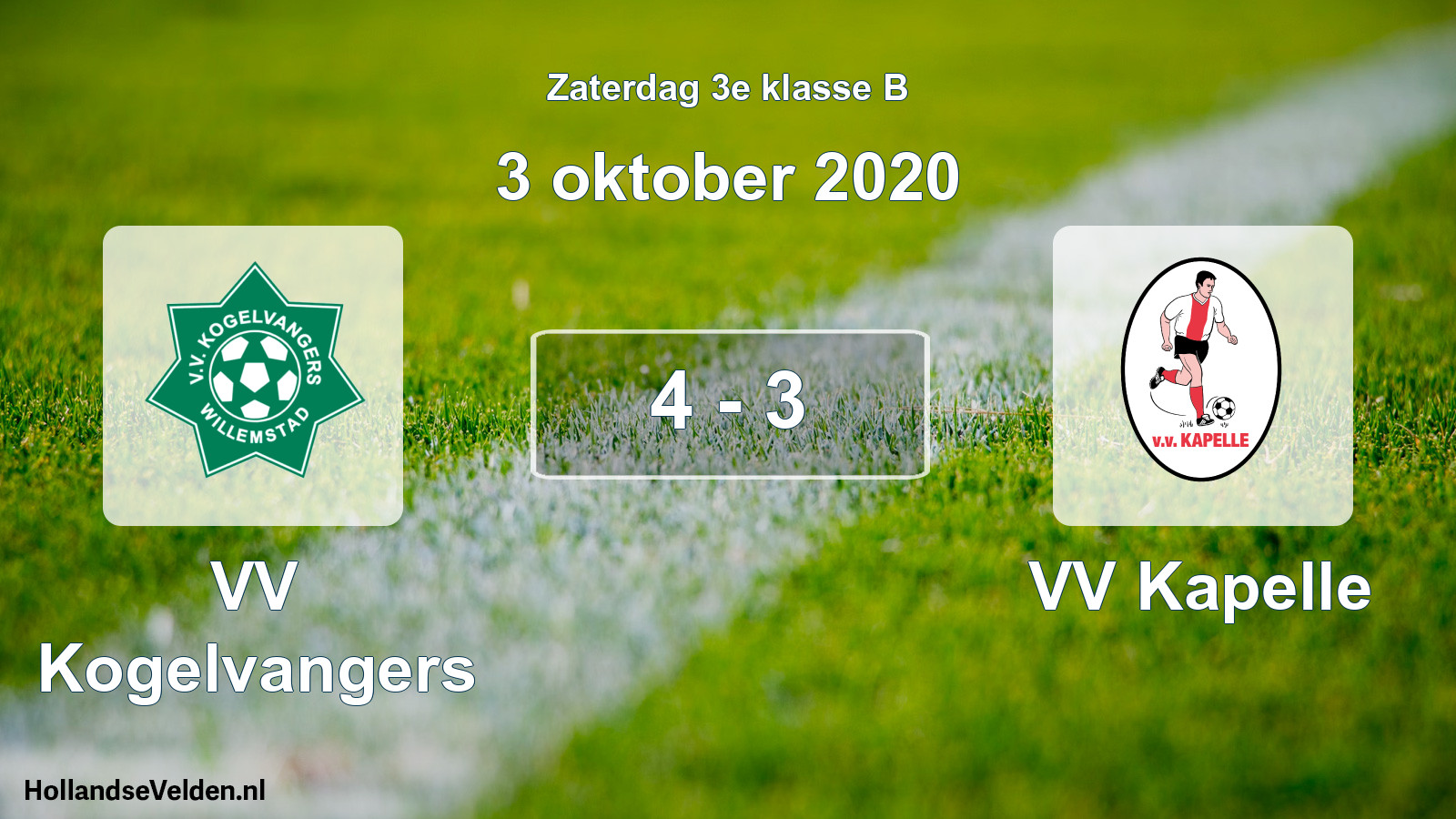 Total number of matches played: VV Kogelvangers - VV Kapelle 4 - 3 (3 October 2020)