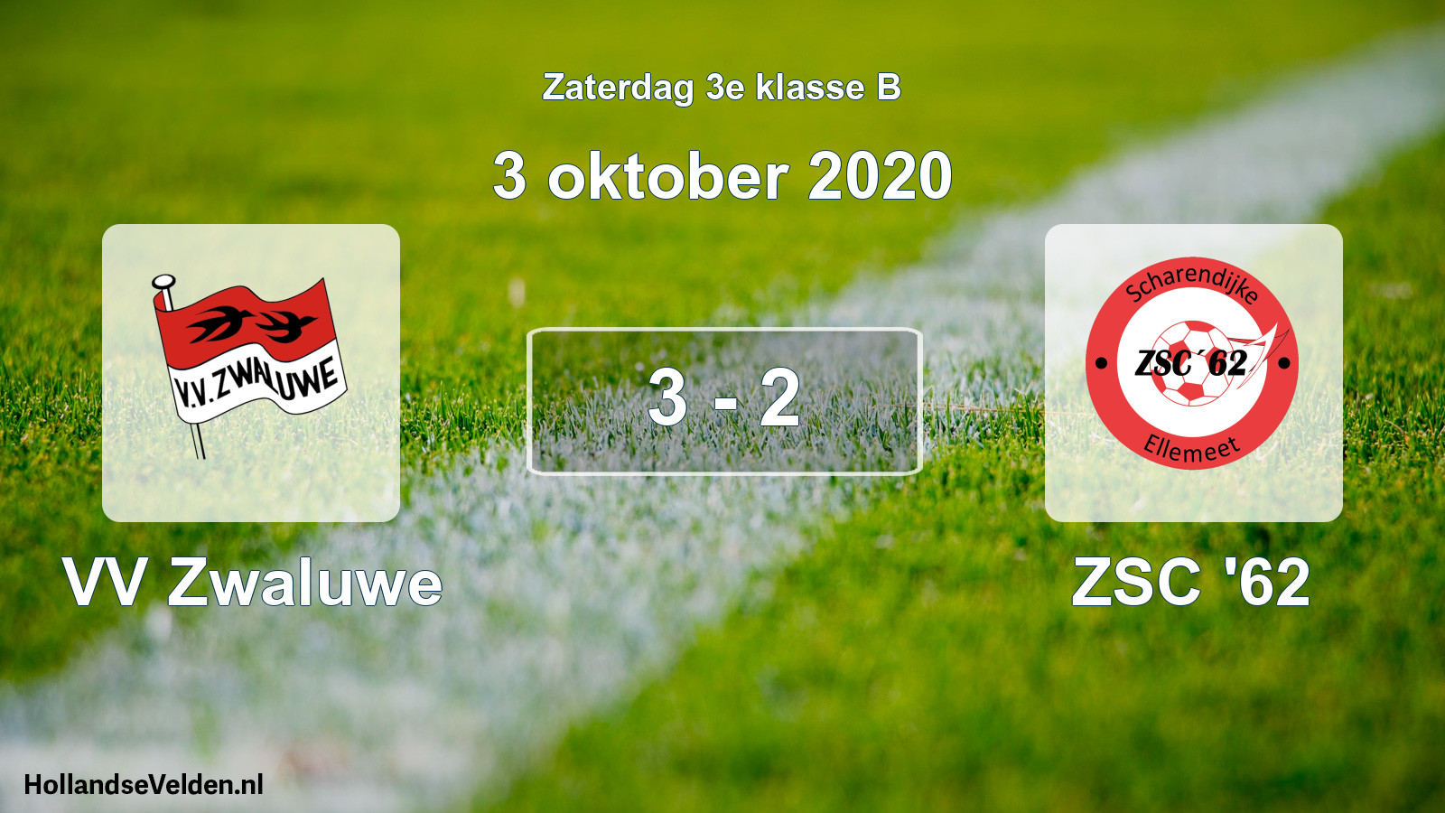 Total number of matches played: VV Zwaluwe - ZSC '62 3 - 2 (3 October 2020)