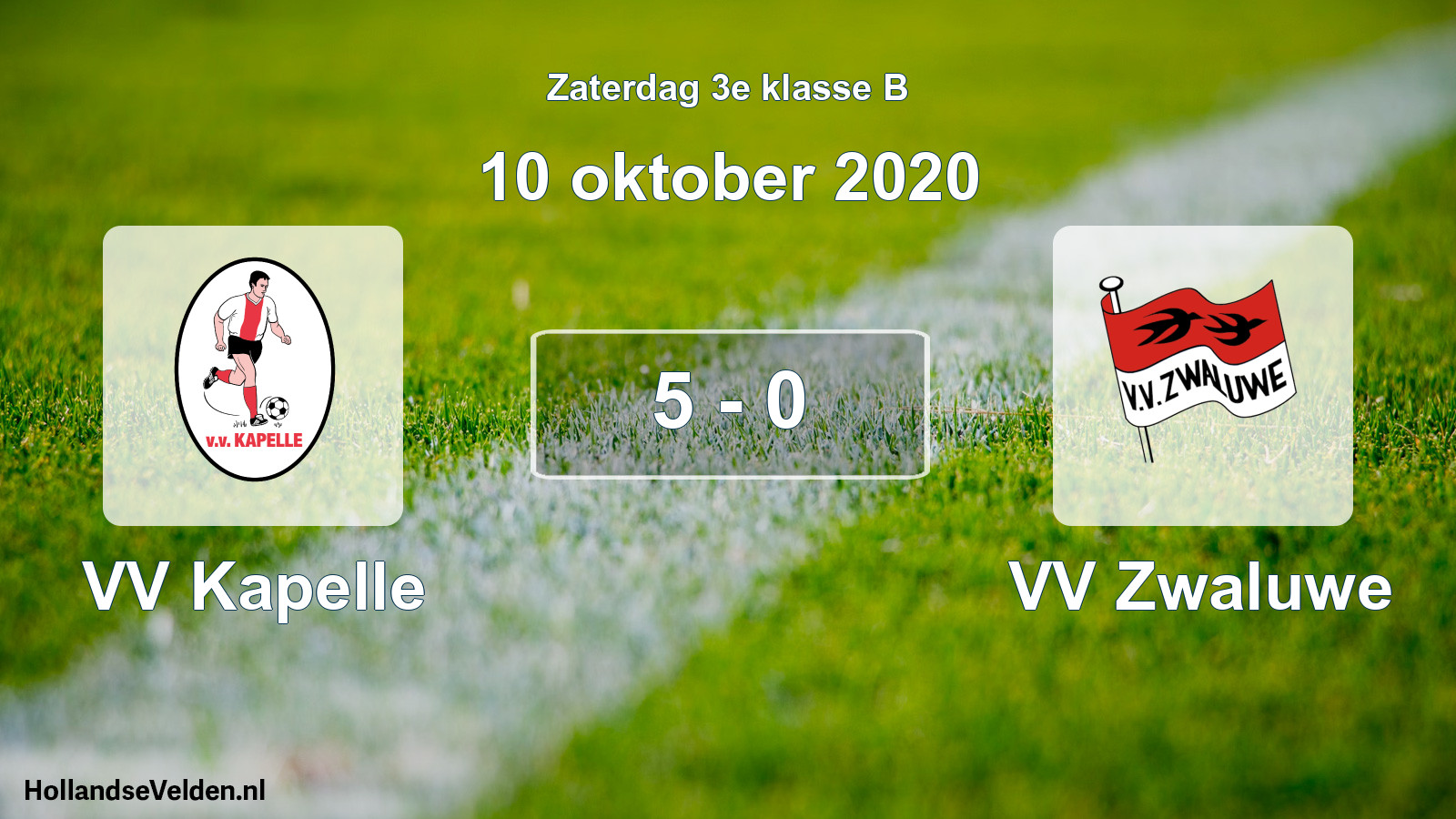 Total number of matches played: VV Kapelle - VV Zwaluwe 5 - 0 (10 October 2020)