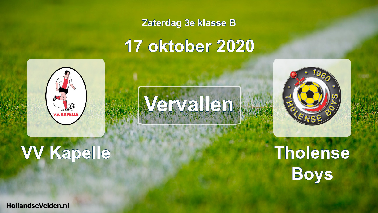 Scheduled Match: VV Kapelle - Tholense Boys (17 October 2020)