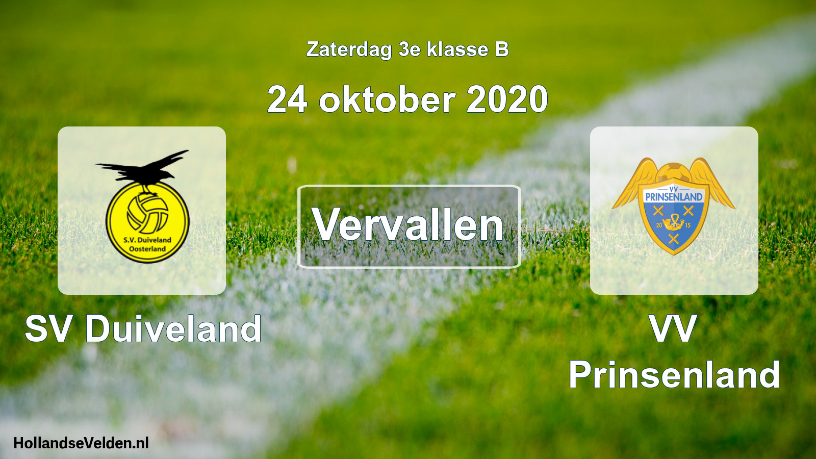 Scheduled Match: SV Duiveland - VV Prinsenland (24 October 2020)