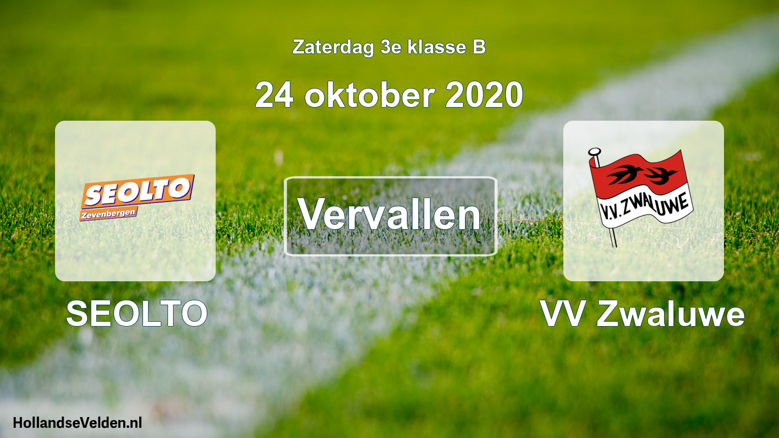 Scheduled Match: SEOLTO - VV Zwaluwe (24 October 2020)