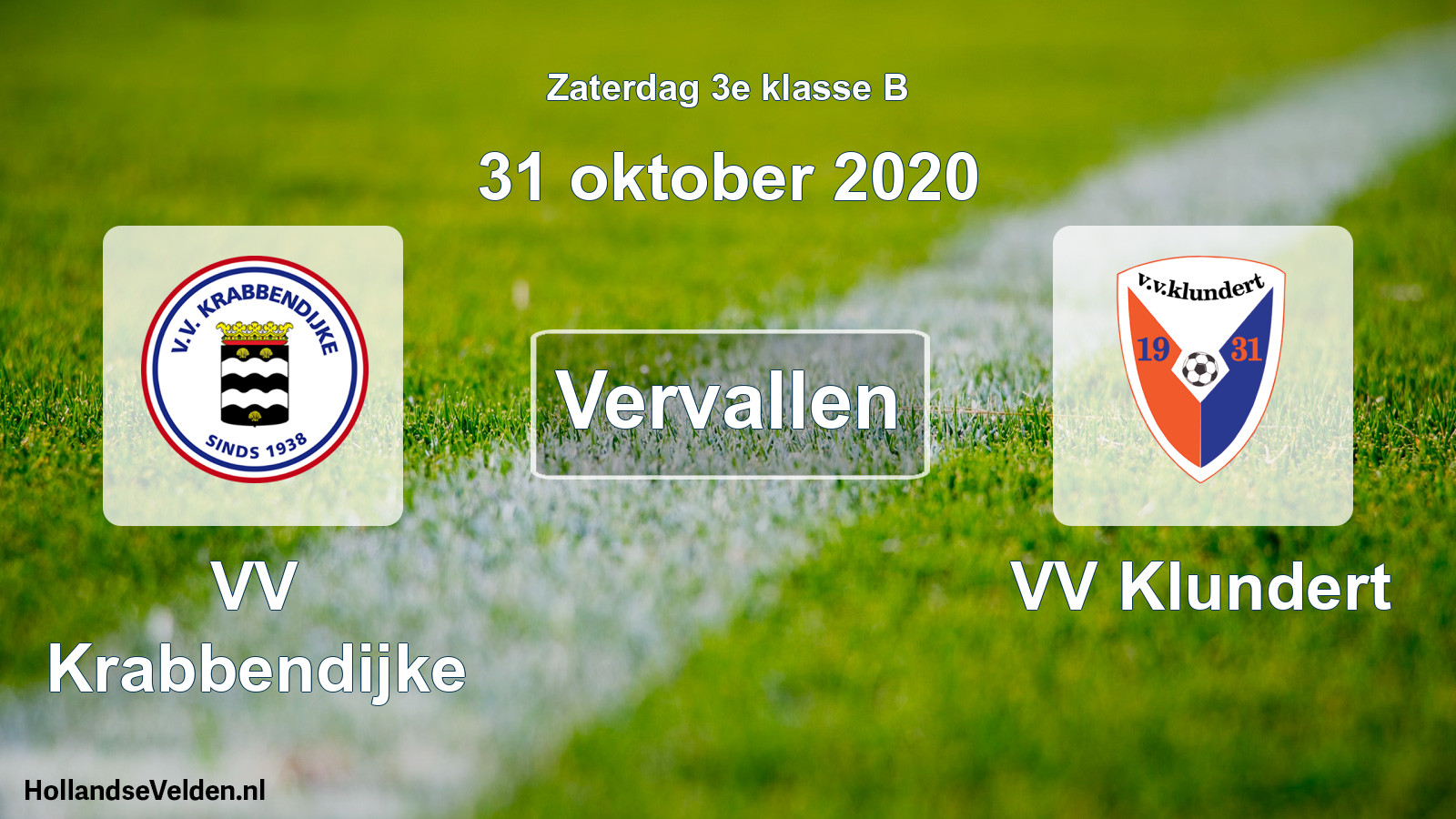 Scheduled Match: VV Krabbendijke - VV Klundert (31 October 2020)