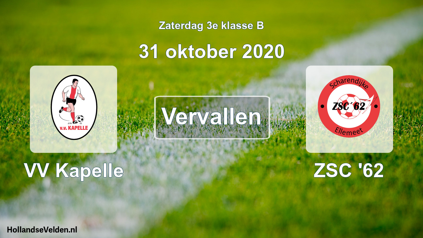 Scheduled Match: VV Kapelle - ZSC '62 (31 October 2020)