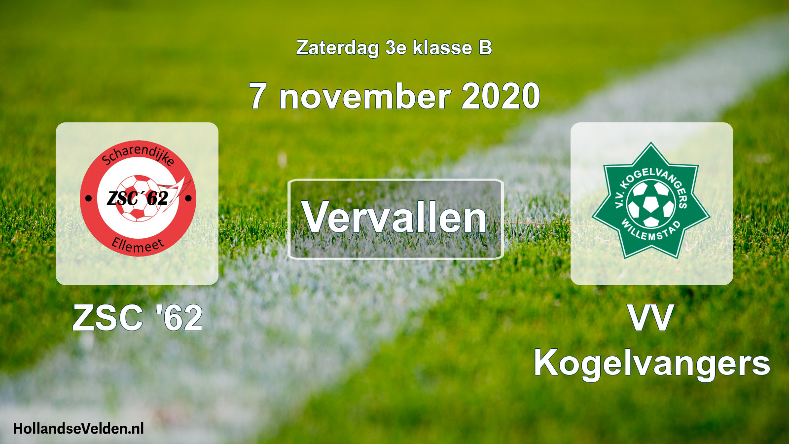 Scheduled Match: ZSC '62 - VV Kogelvangers (7 November 2020)