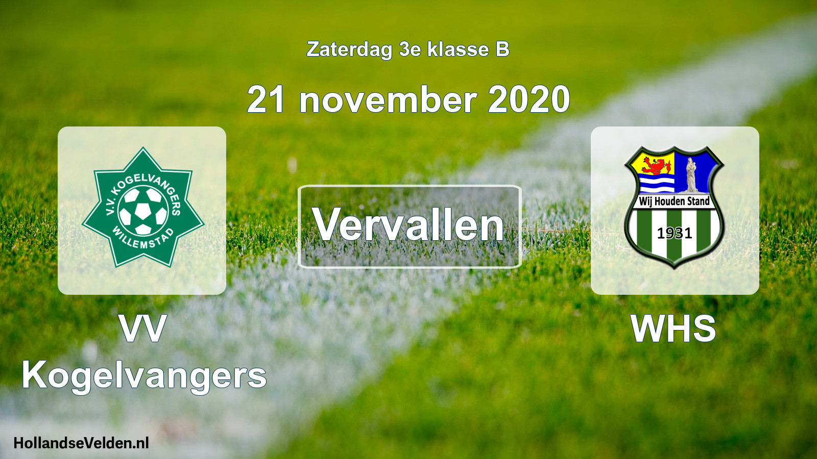Scheduled Match: VV Kogelvangers - WHS (21 November 2020)