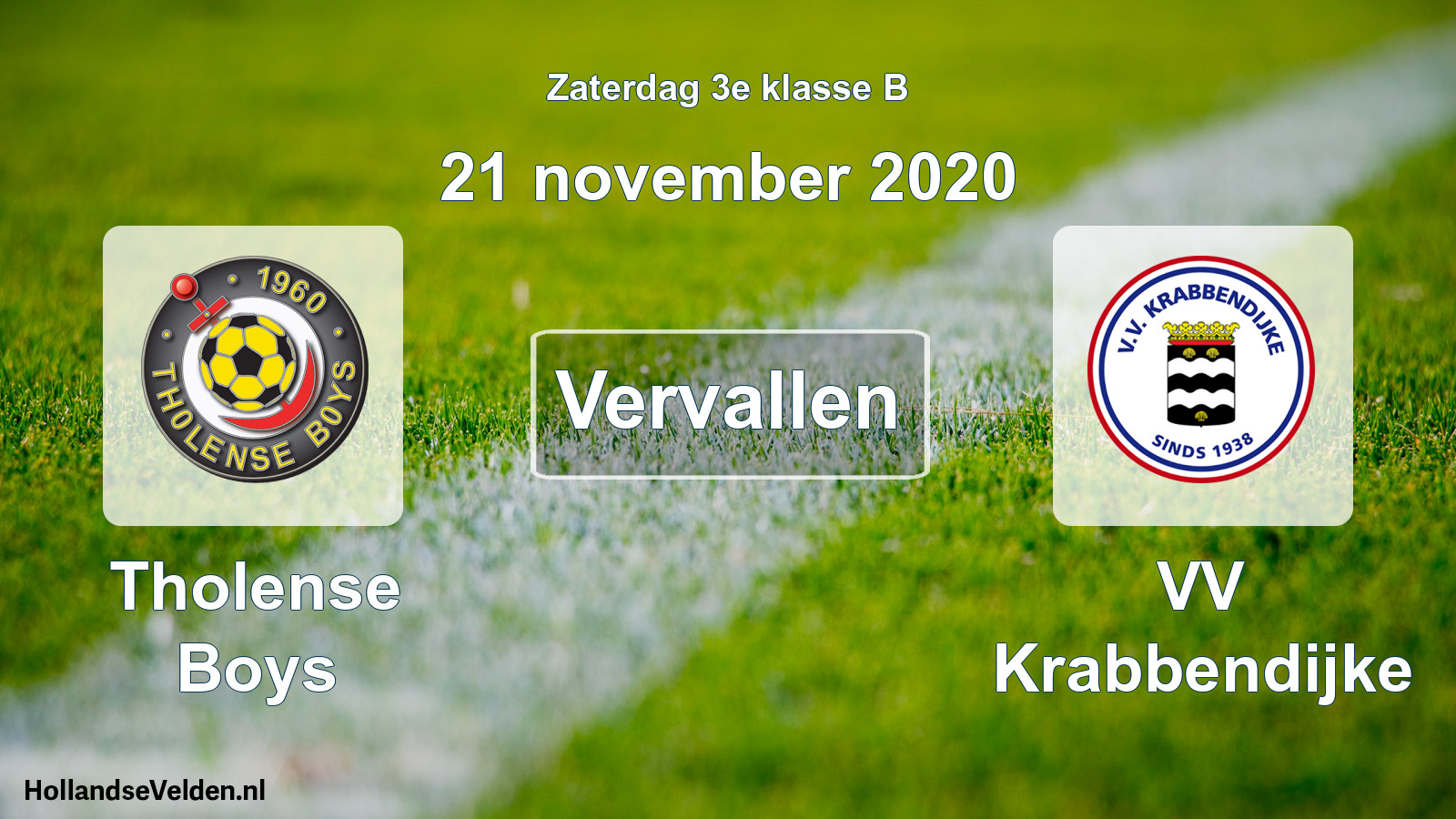 Scheduled Match: Tholense Boys - VV Krabbendijke (21 November 2020)