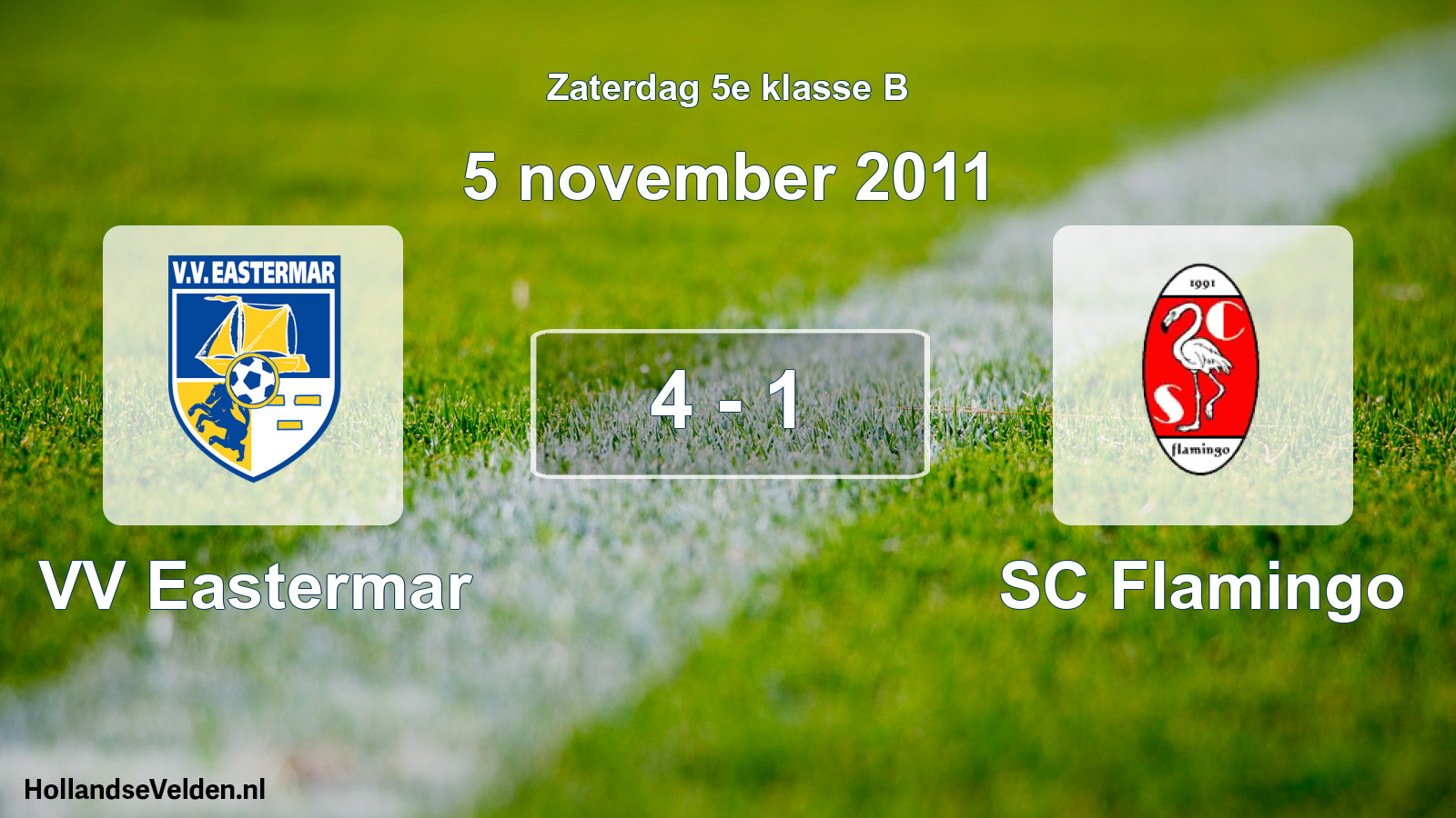 Total number of matches played: VV Eastermar - SC Flamingo 4 - 1 (5 November 2011)