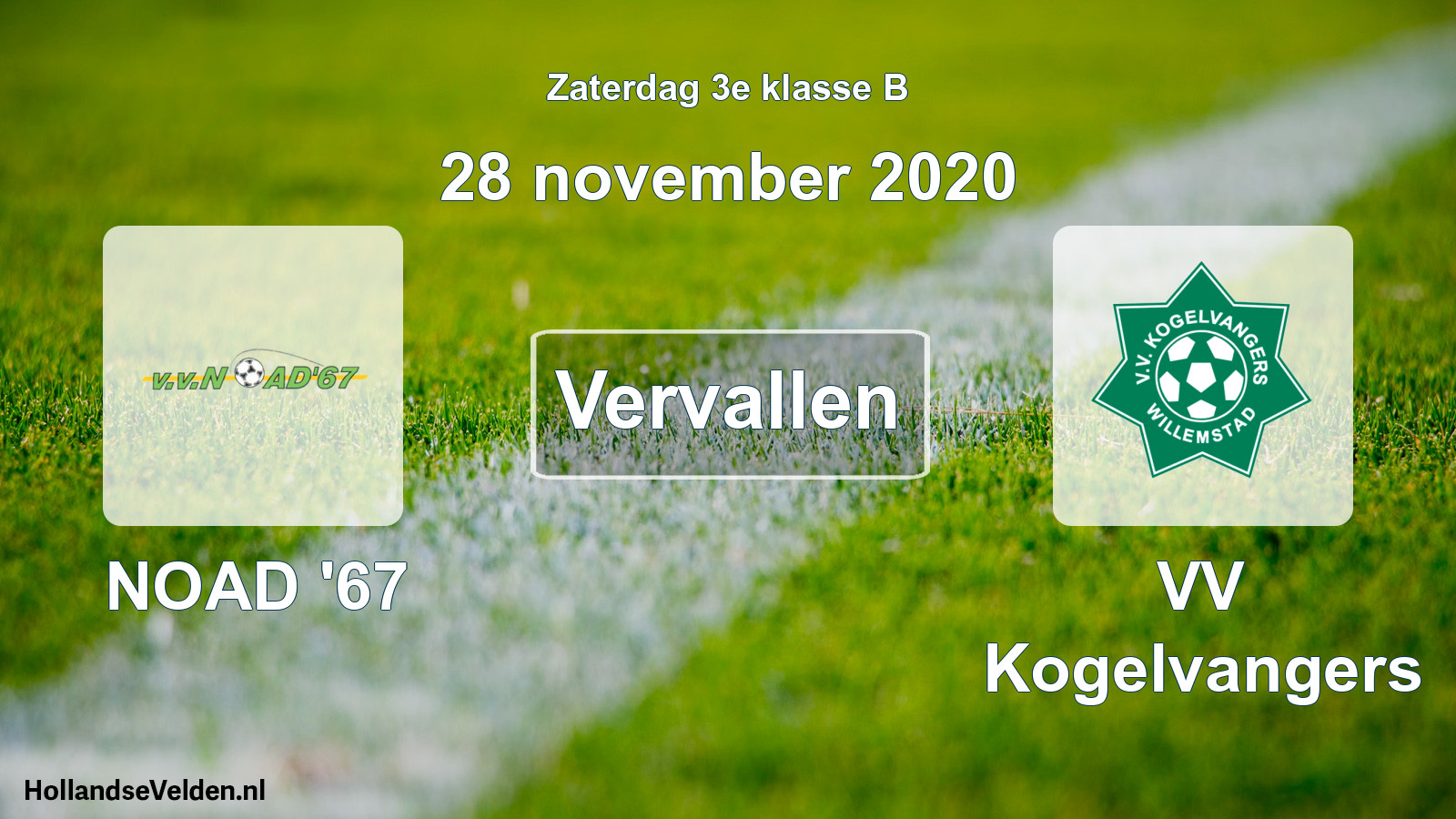 Scheduled Match: NOAD '67 - VV Kogelvangers (28 November 2020)