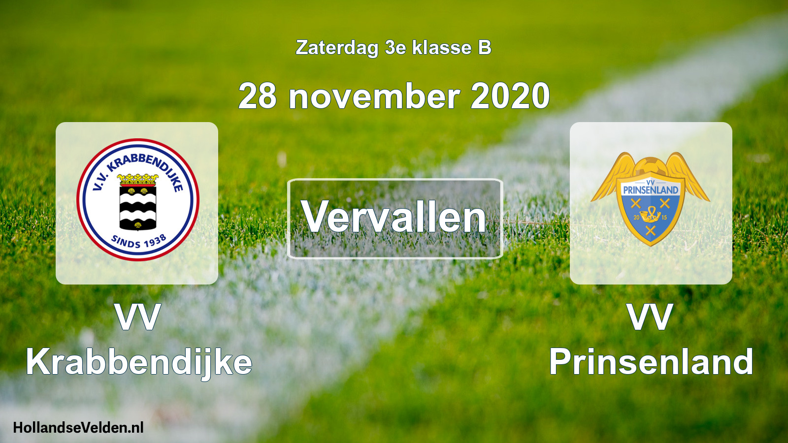 Scheduled Match: VV Krabbendijke - VV Prinsenland (28 November 2020)