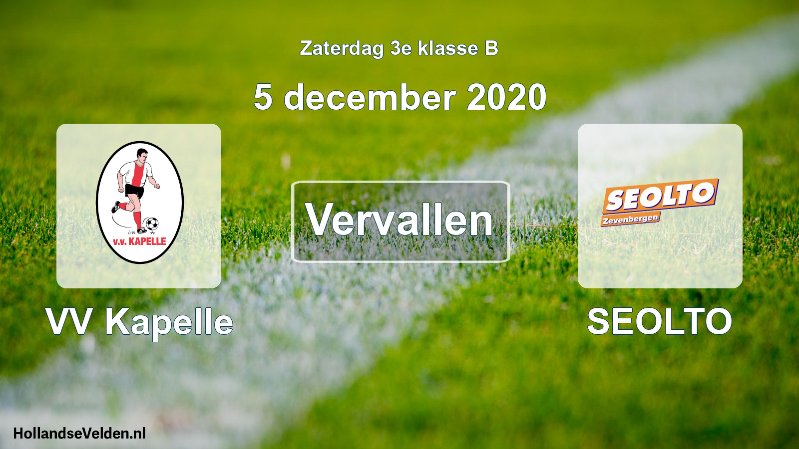 Scheduled Match: VV Kapelle - SEOLTO (5 December 2020)