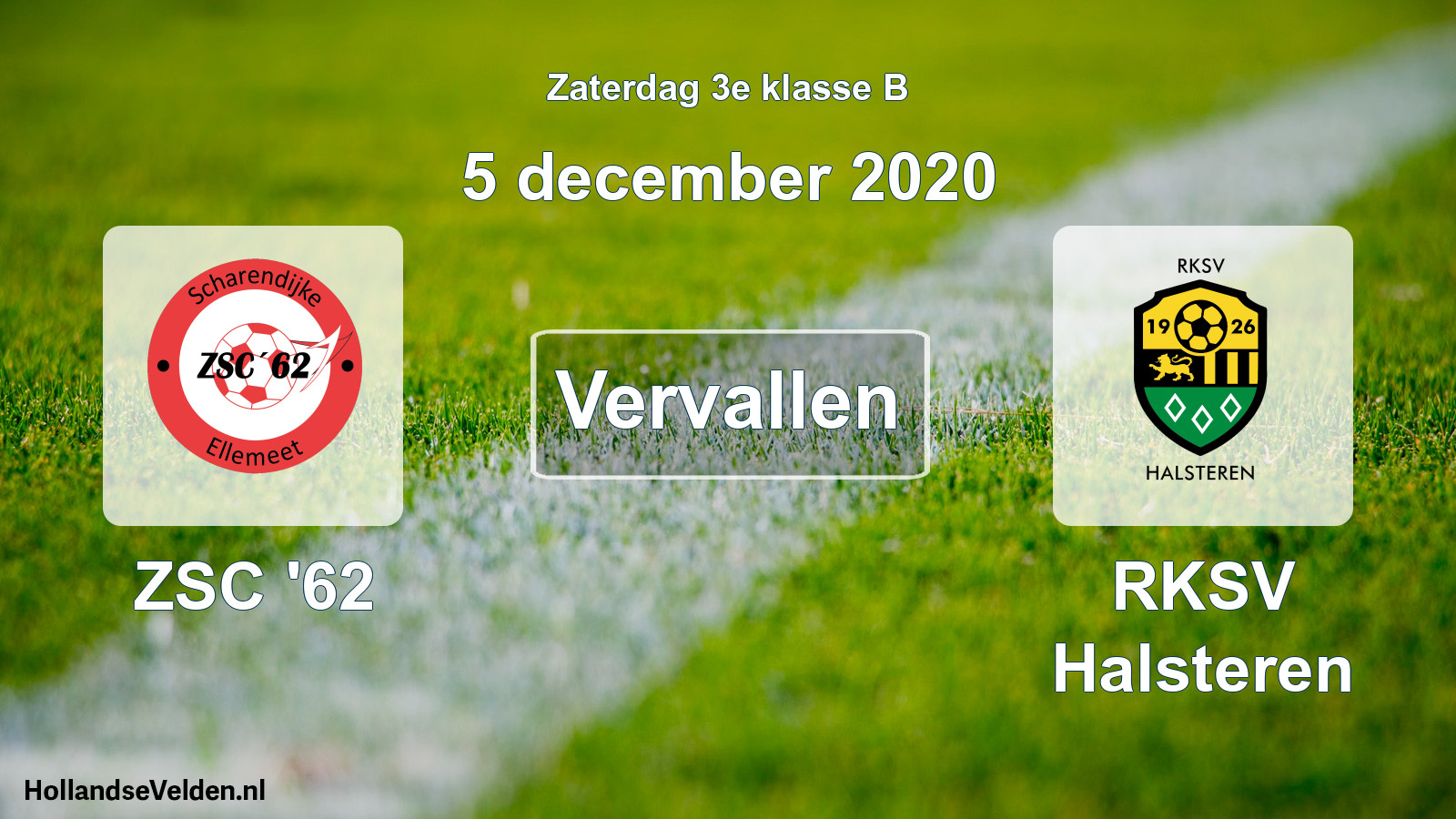 Scheduled Match: ZSC '62 - RKSV Halsteren (5 December 2020)