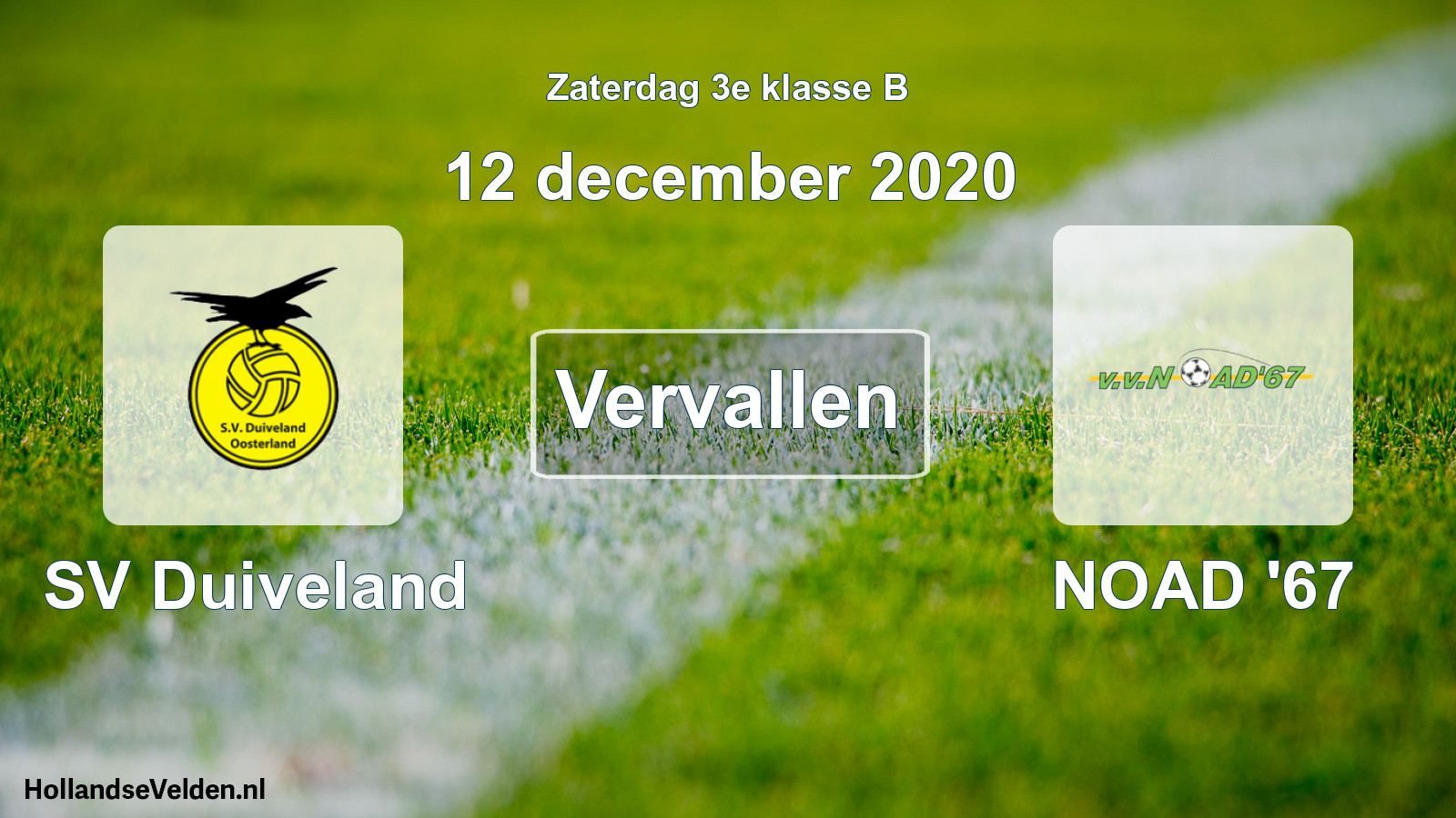 Scheduled Match: SV Duiveland - NOAD '67 (12 December 2020)