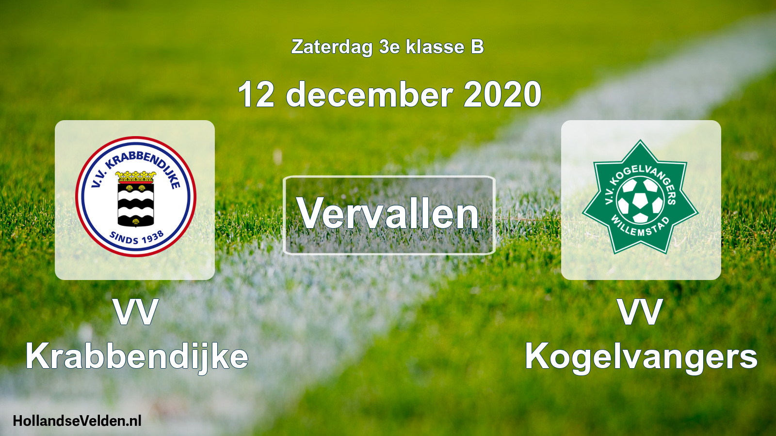 Scheduled Match: VV Krabbendijke - VV Kogelvangers (12 December 2020)