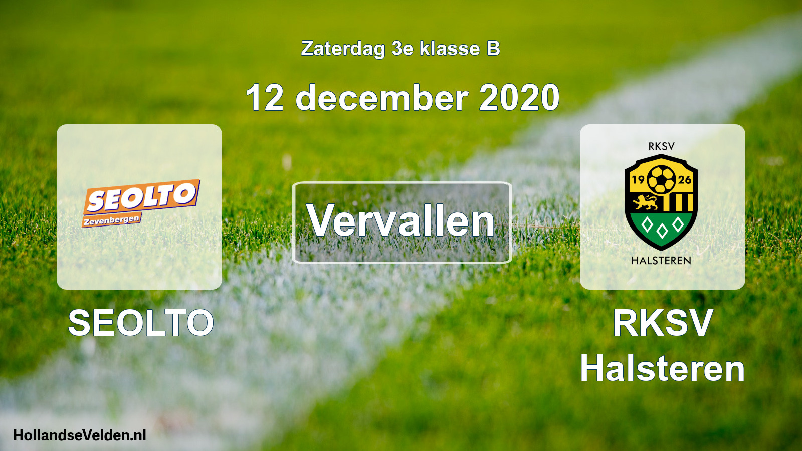 Scheduled Match: SEOLTO - RKSV Halsteren (12 December 2020)