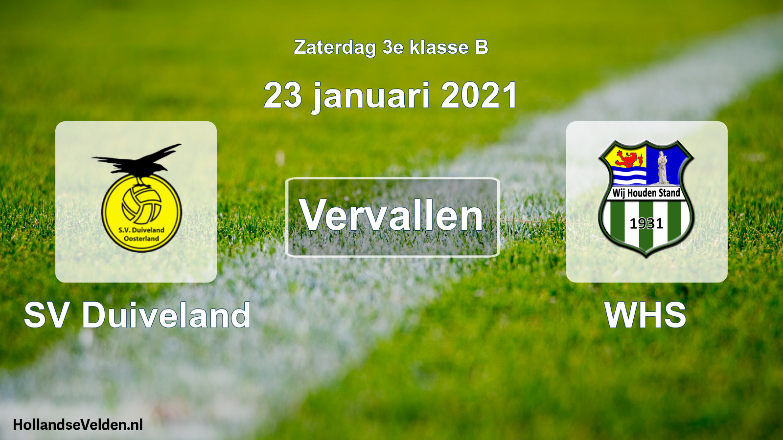 Scheduled Match: SV Duiveland - WHS (23 January 2021)
