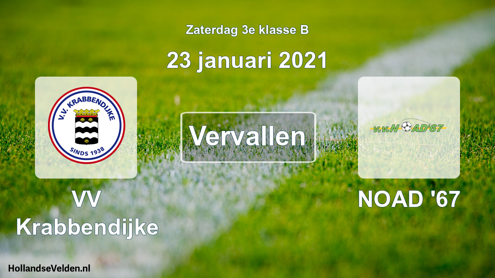 Scheduled Match: VV Krabbendijke - NOAD '67 (23 January 2021)