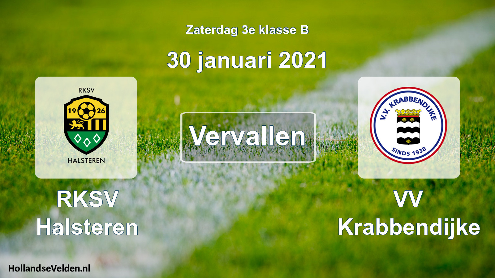 Scheduled Match: RKSV Halsteren - VV Krabbendijke (30 January 2021)