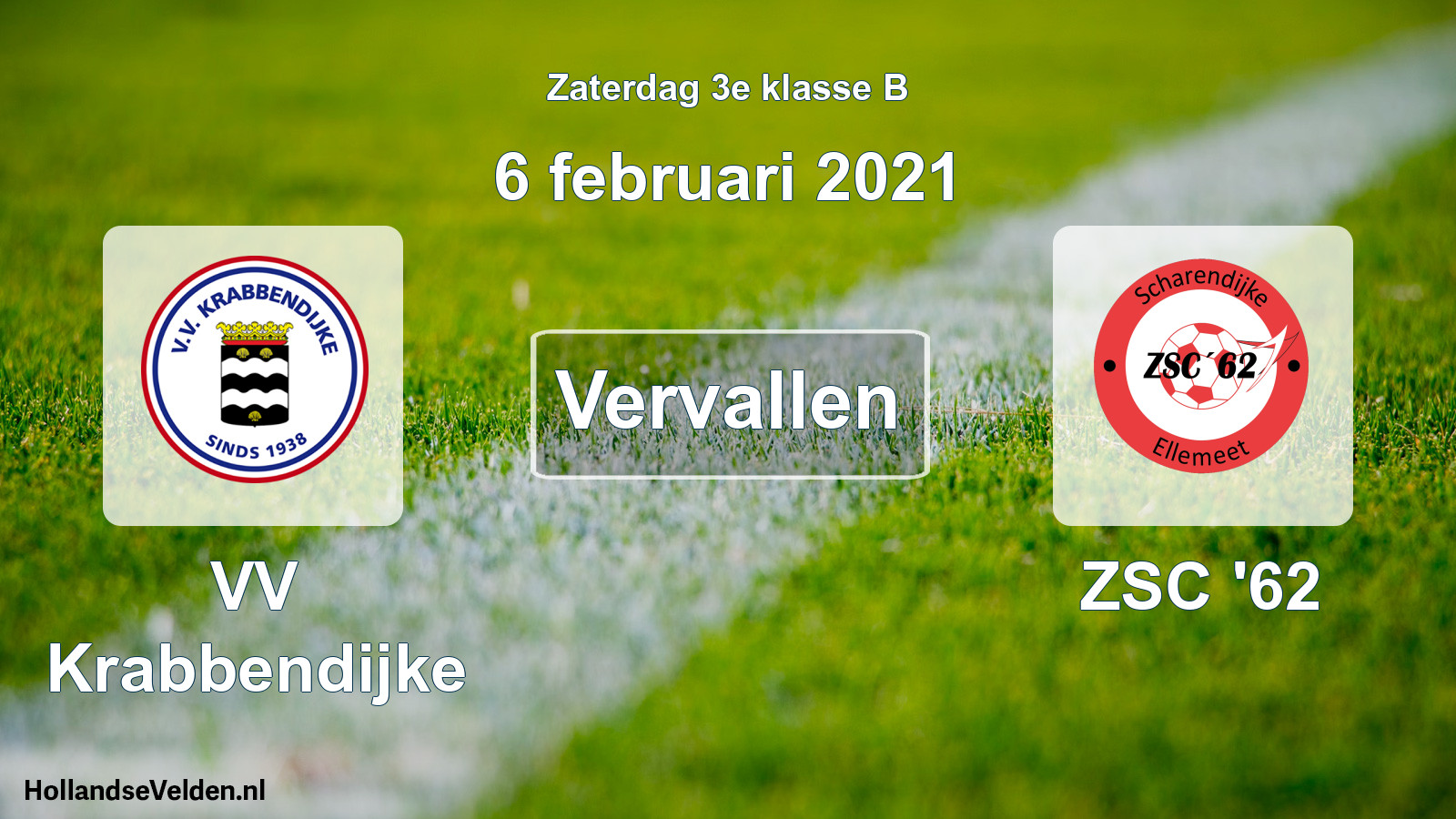 Scheduled Match: VV Krabbendijke - ZSC '62 (6 February 2021)