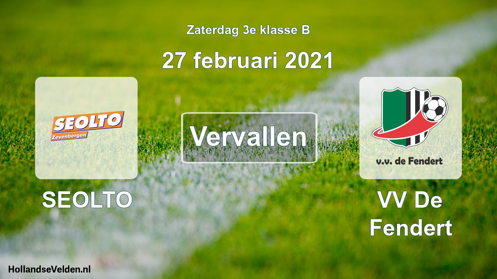 Scheduled Match: SEOLTO - VV De Fendert (27 February 2021)