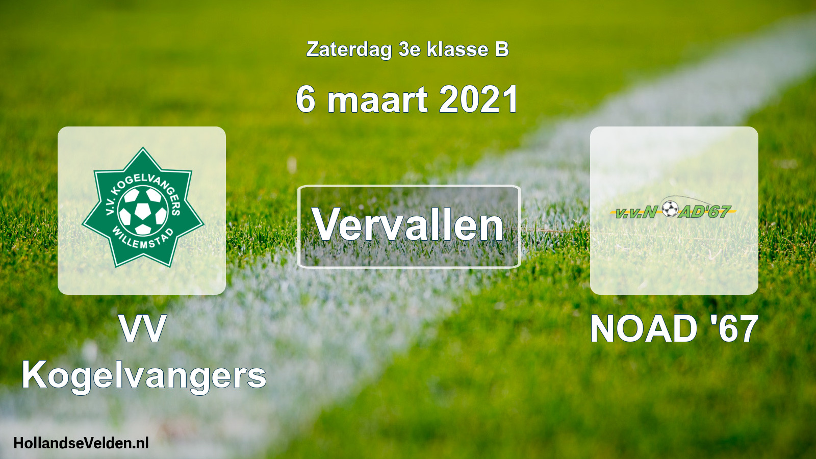 Scheduled Match: VV Kogelvangers - NOAD '67 (6 March 2021)