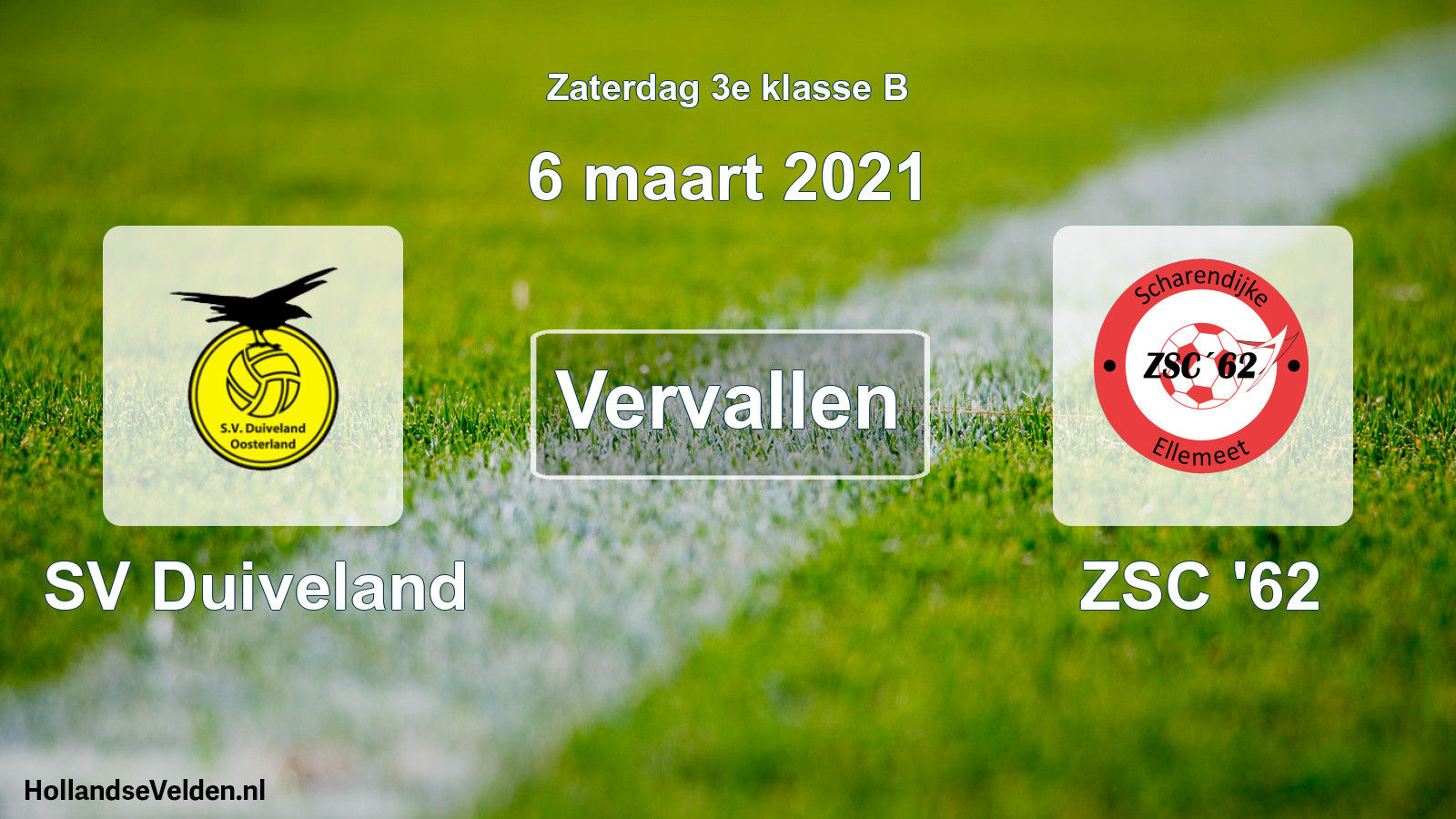 Scheduled Match: SV Duiveland - ZSC '62 (6 March 2021)