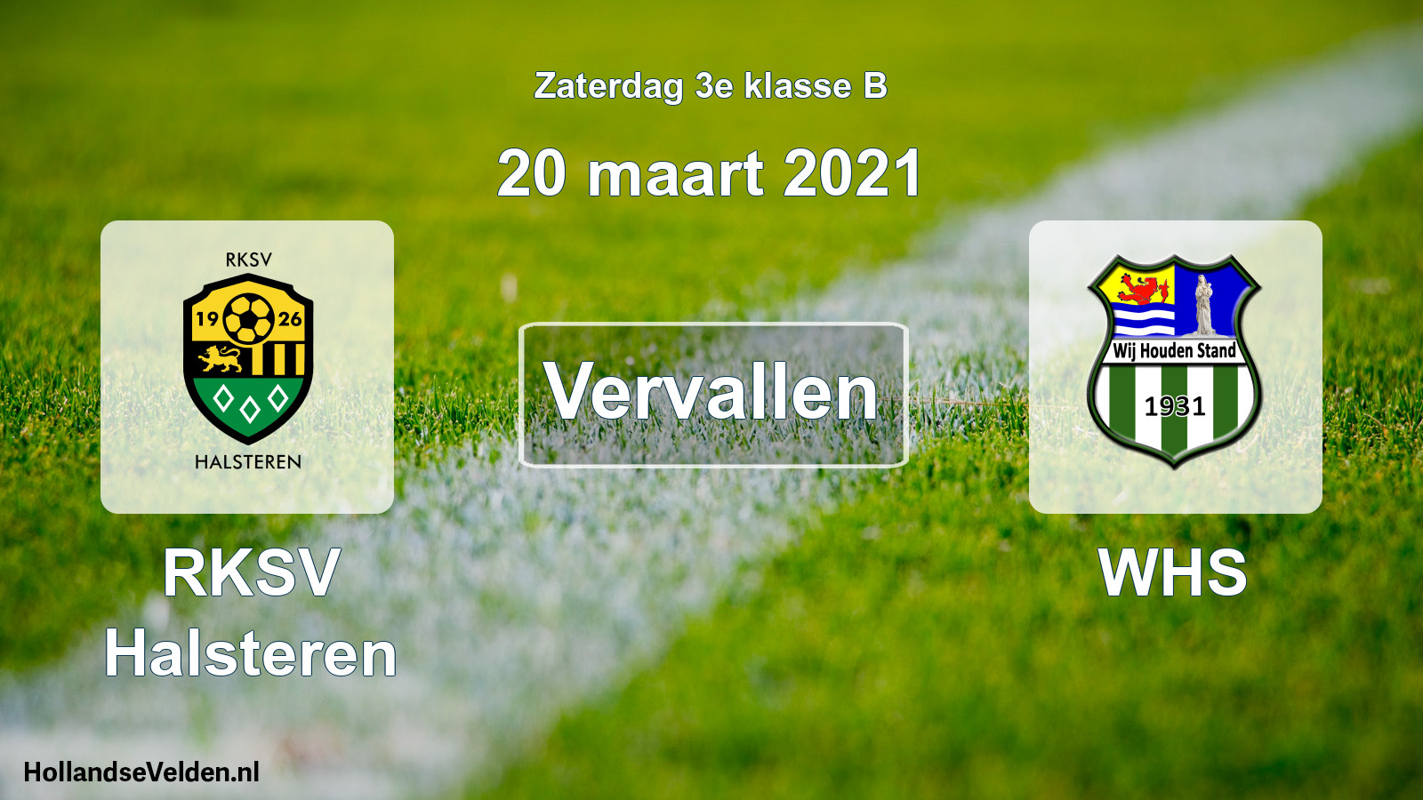 Scheduled Match: RKSV Halsteren - WHS (20 March 2021)