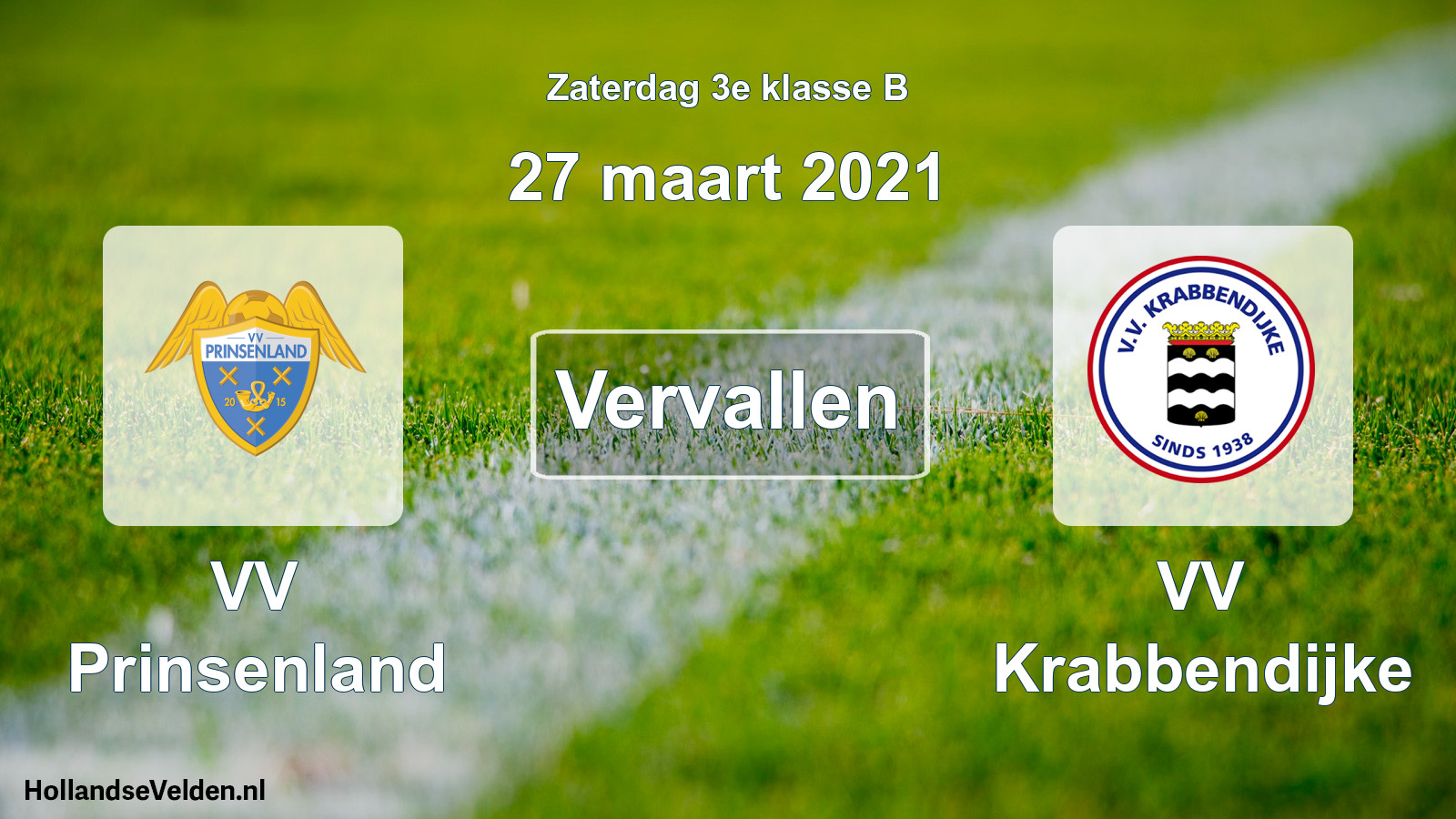 Scheduled Match: VV Prinsenland - VV Krabbendijke (27 March 2021)