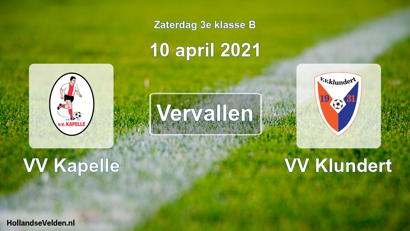 Scheduled Match: VV Kapelle - VV Klundert (10 April 2021)