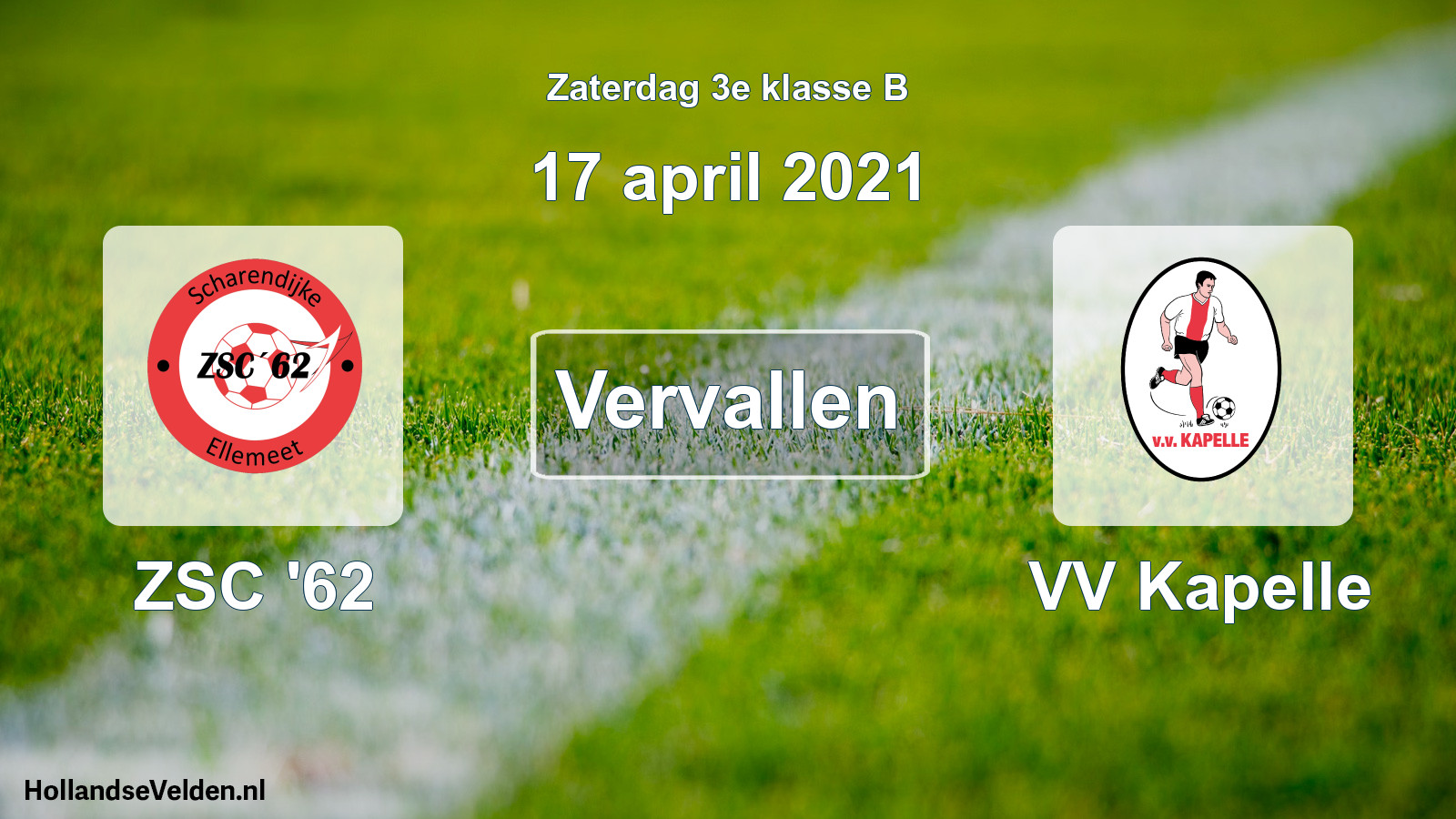 Scheduled Match: ZSC '62 - VV Kapelle (17 April 2021)