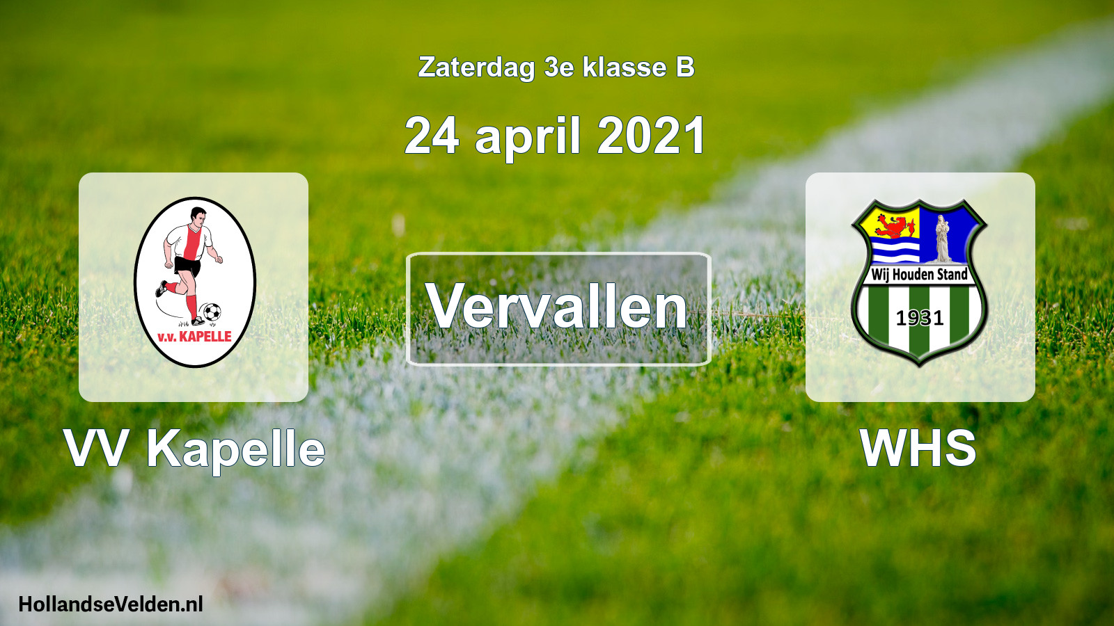 Scheduled Match: VV Kapelle - WHS (24 April 2021)