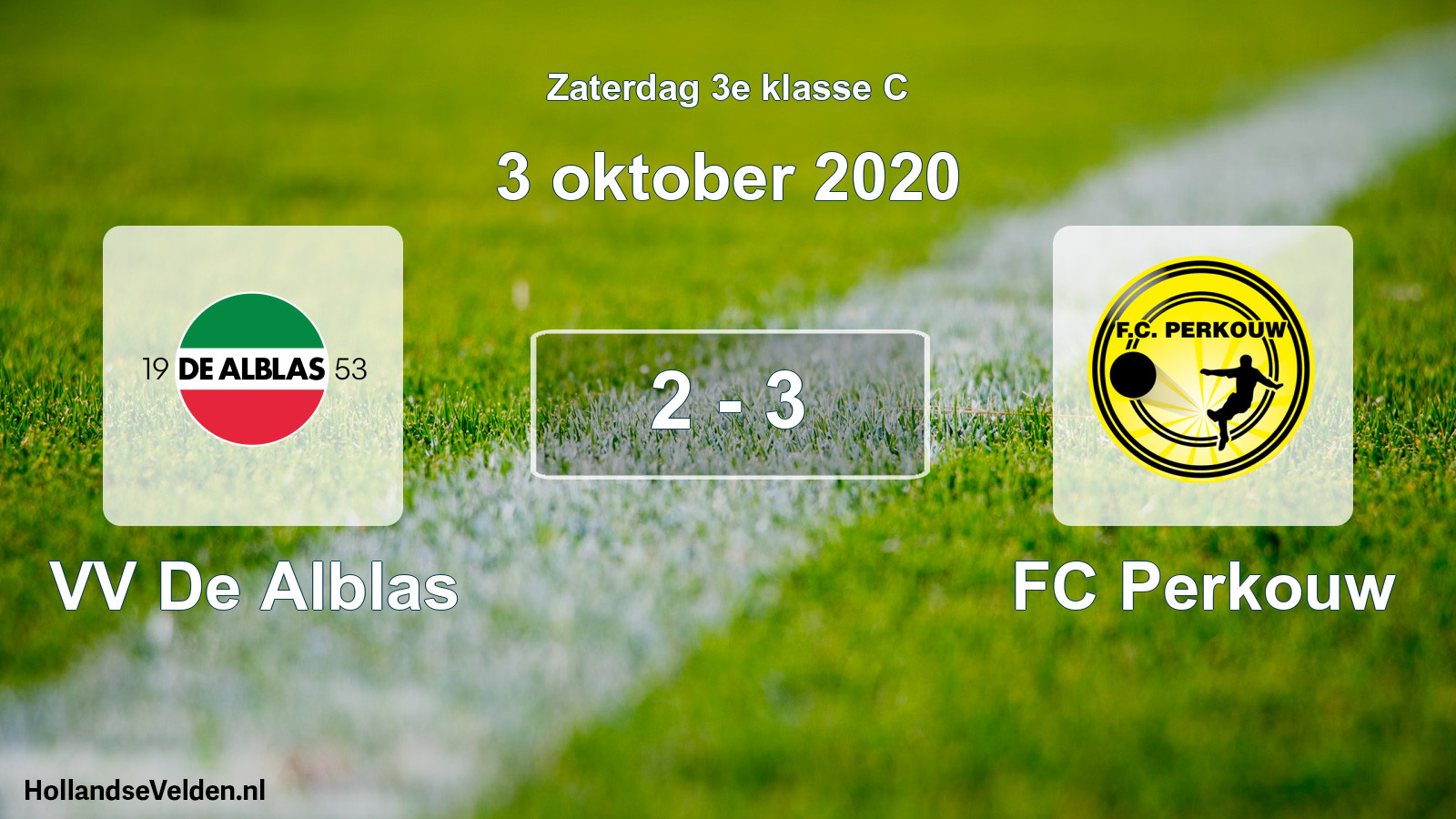 Total number of matches played: VV De Alblas - FC Perkouw 2 - 3 (3 October 2020)