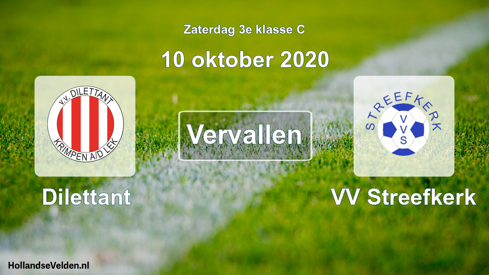 Scheduled Match: Dilettant - VV Streefkerk (10 October 2020)