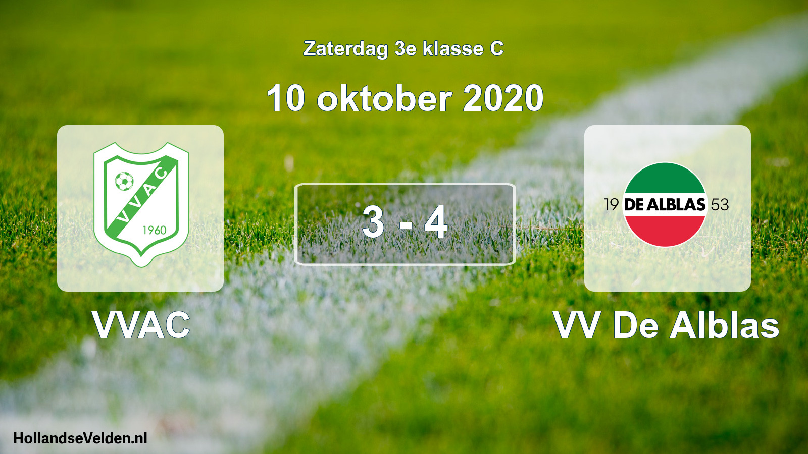 Total number of matches played: VVAC - VV De Alblas 3 - 4 (10 October 2020)