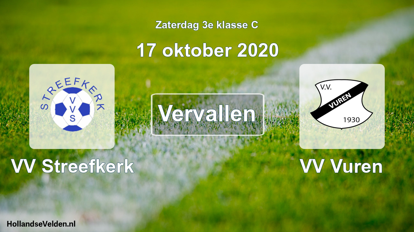Scheduled Match: VV Streefkerk - VV Vuren (17 October 2020)