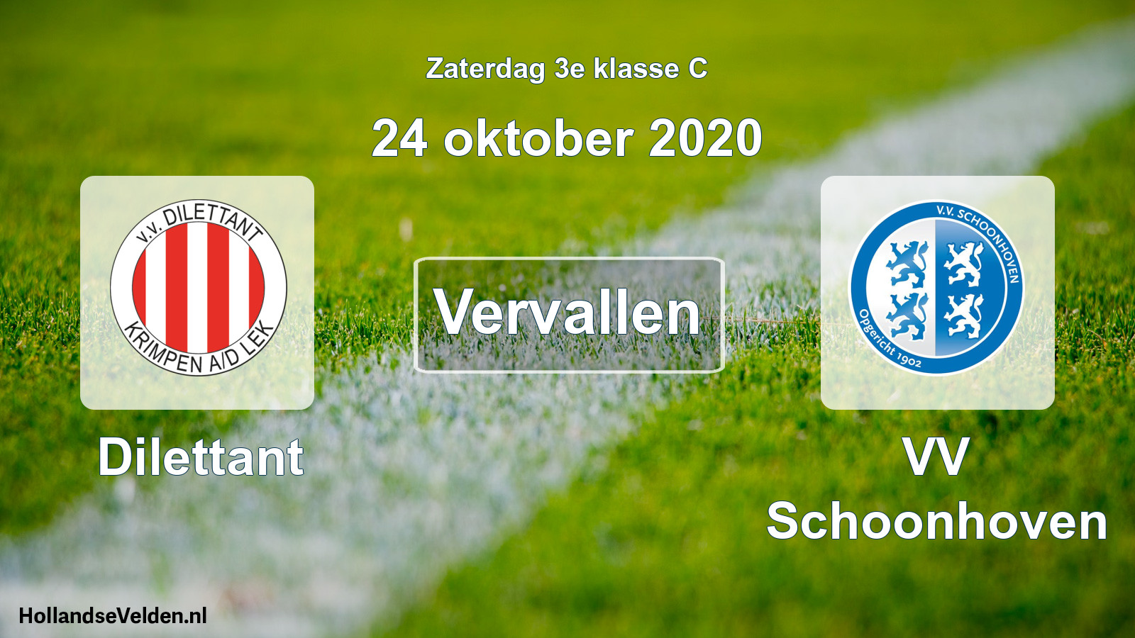 Scheduled Match: Dilettant - VV Schoonhoven (24 October 2020)