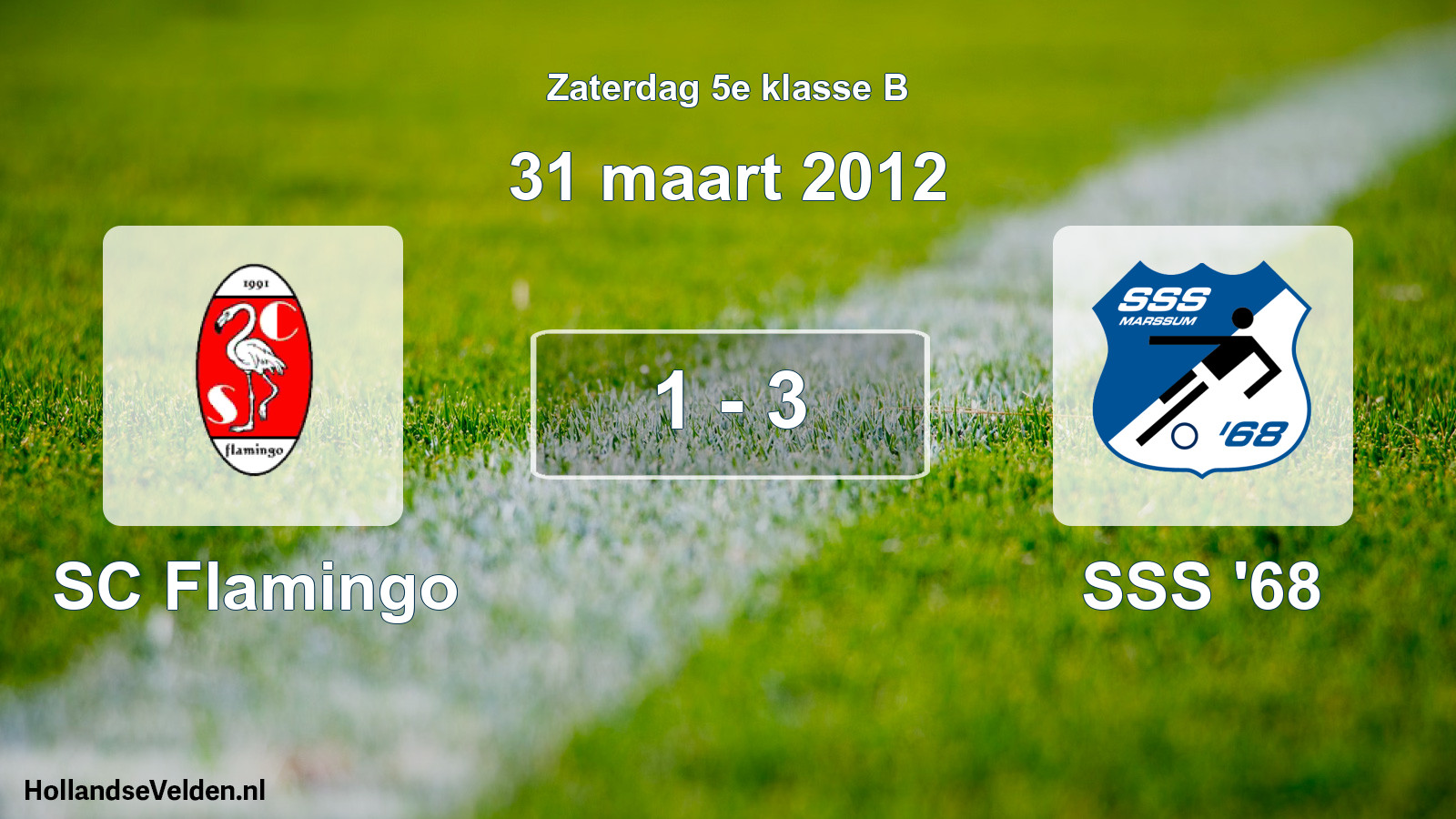 Total number of matches played: SC Flamingo - SSS '68 1 - 3 (31 March 2012)