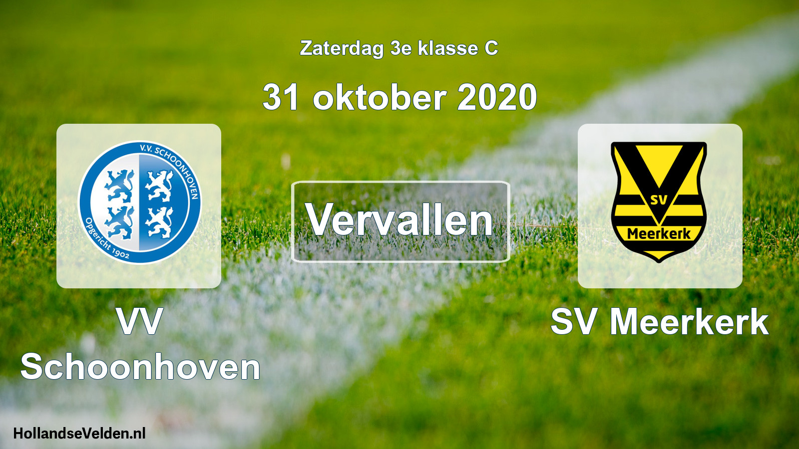 Scheduled Match: VV Schoonhoven - SV Meerkerk (31 October 2020)