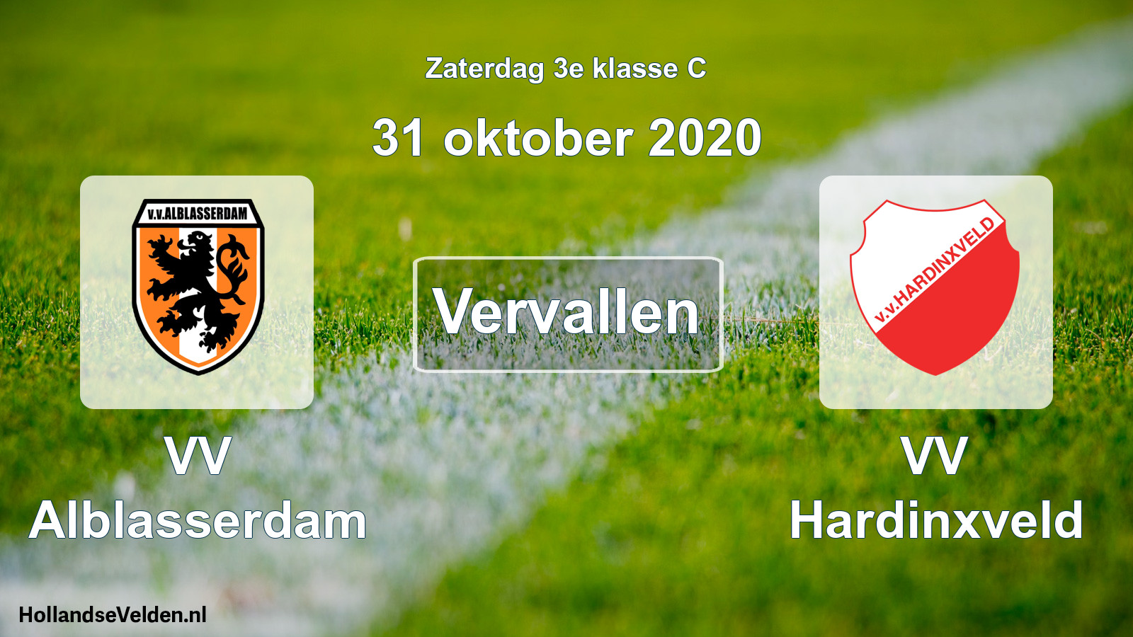 Scheduled Match: VV Alblasserdam - VV Hardinxveld (31 October 2020)