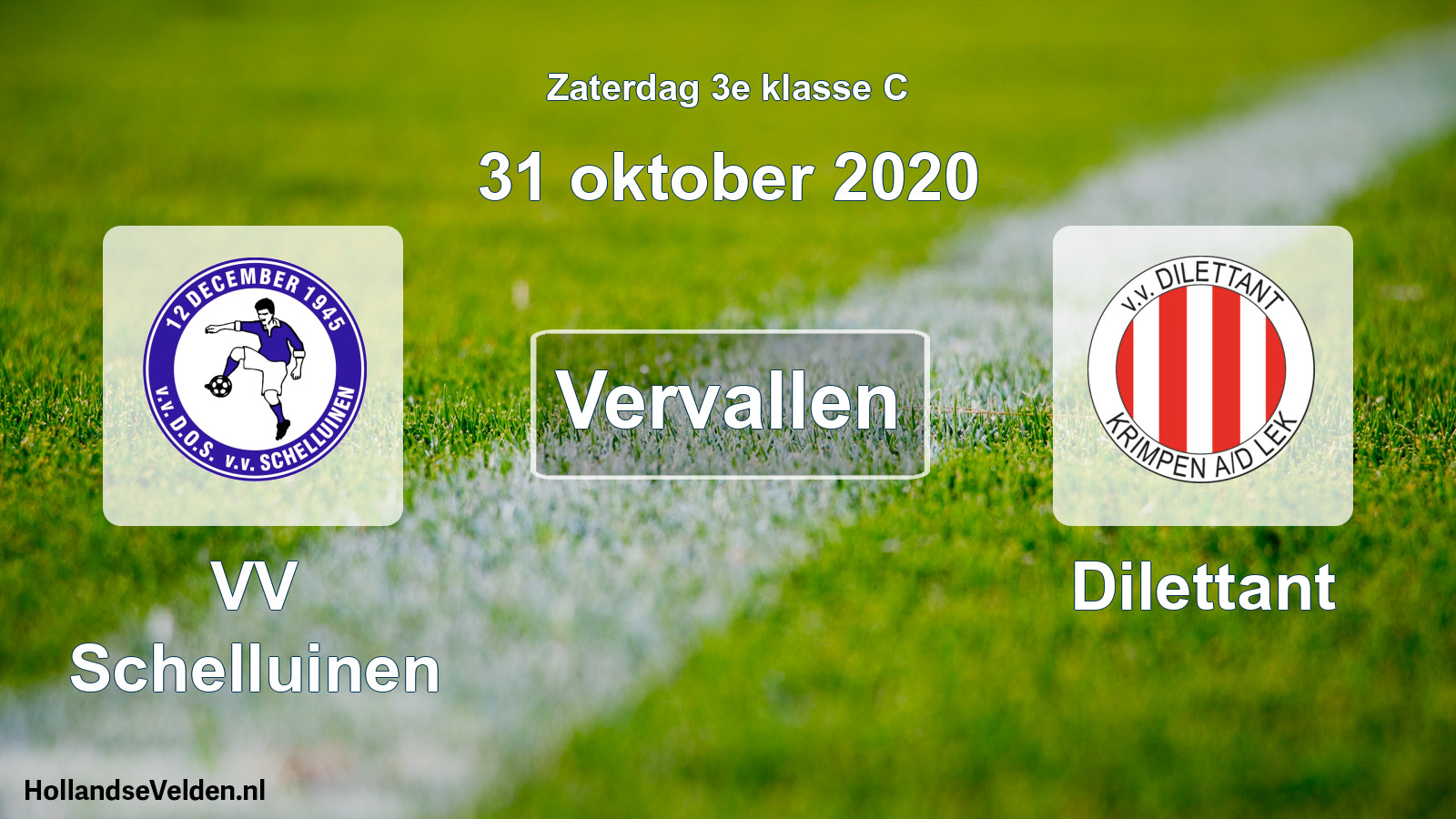 Scheduled Match: VV Schelluinen - Dilettant (31 October 2020)