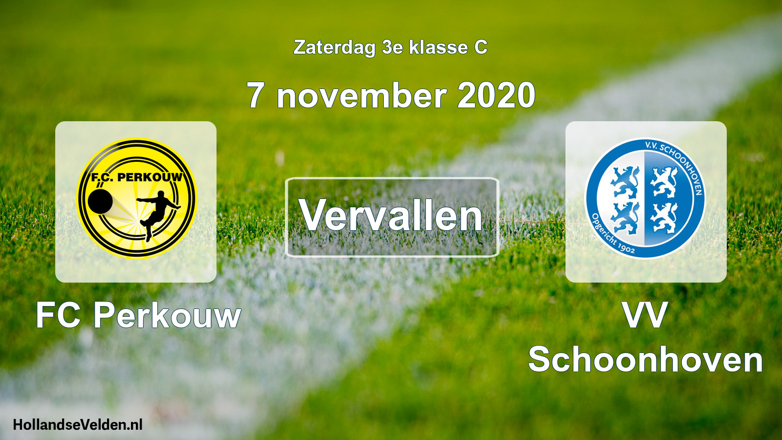Scheduled Match: FC Perkouw - VV Schoonhoven (7 November 2020)