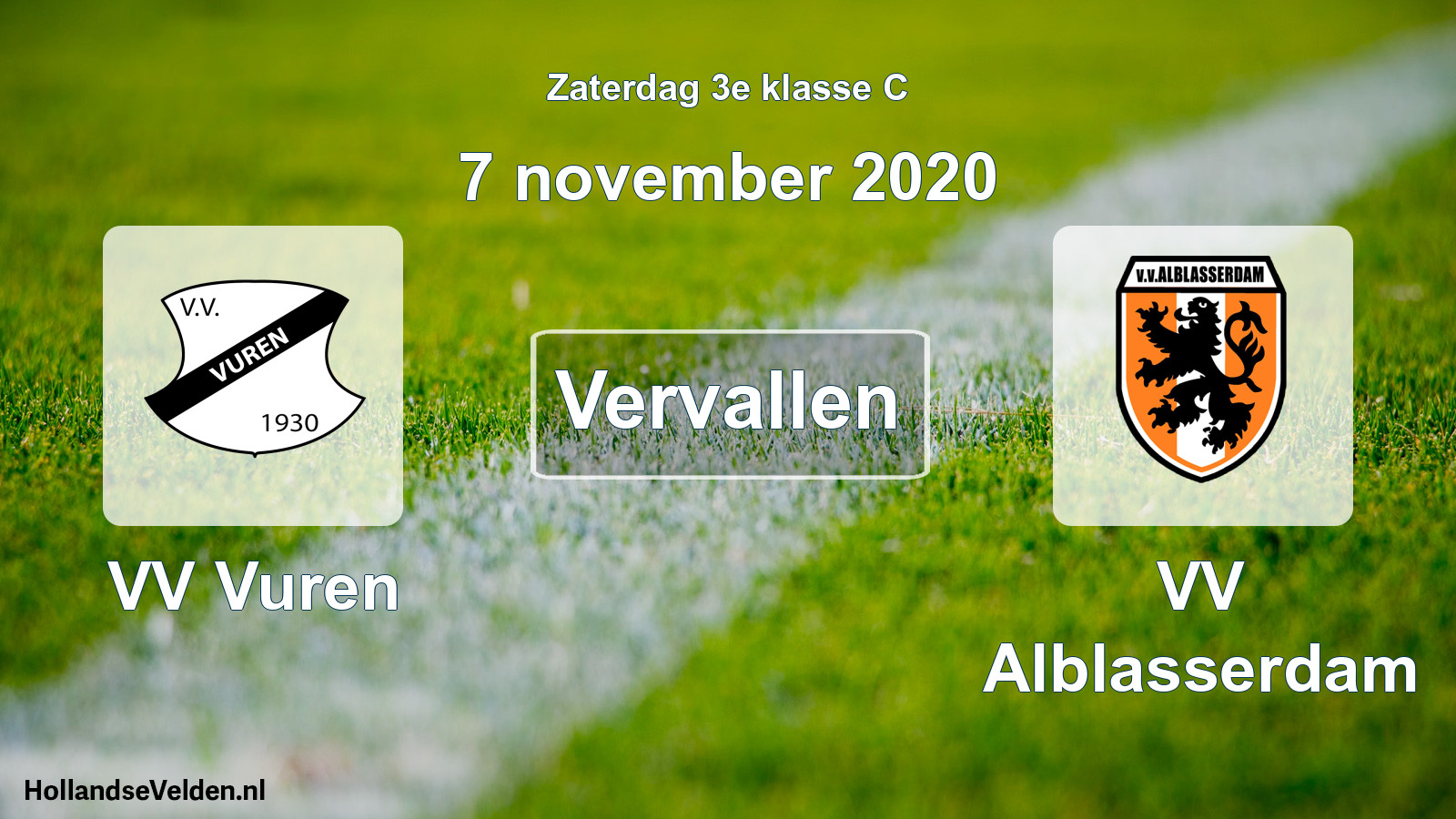 Scheduled Match: VV Vuren - VV Alblasserdam (7 November 2020)