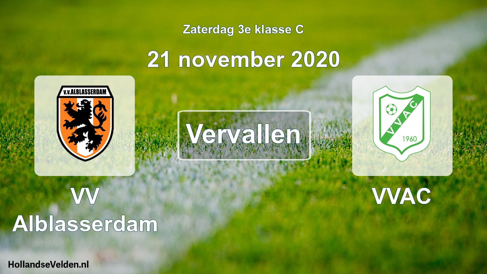 Scheduled Match: VV Alblasserdam - VVAC (21 November 2020)
